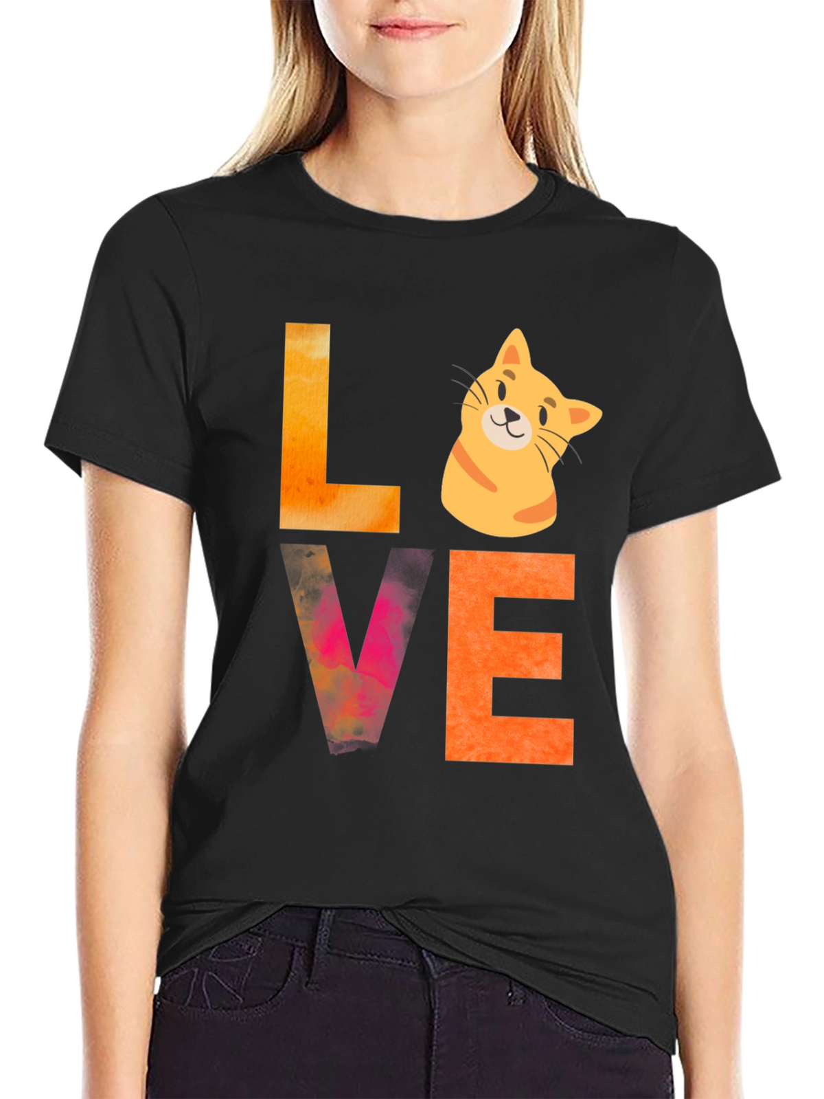 Love Cat Graphic Tee - Novelty T-Shirt