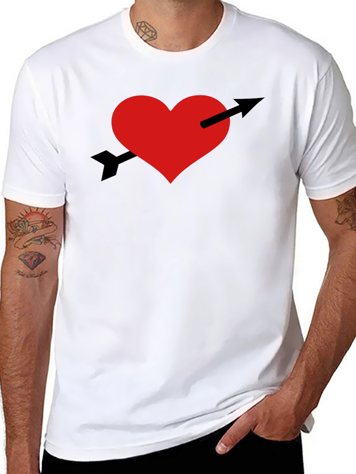 Heart and Arrow Graphic Tee - Trendy Casual Wear