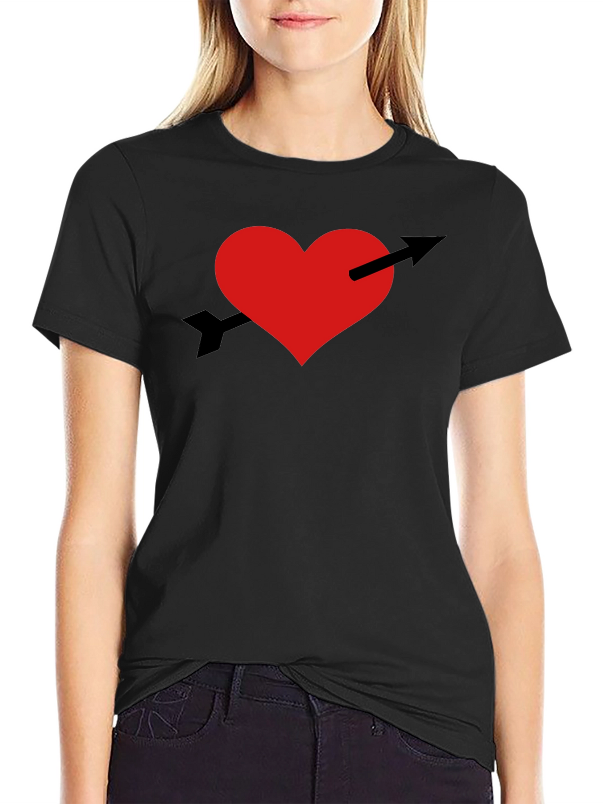 Heart and Arrow Graphic Tee - Trendy Casual Wear