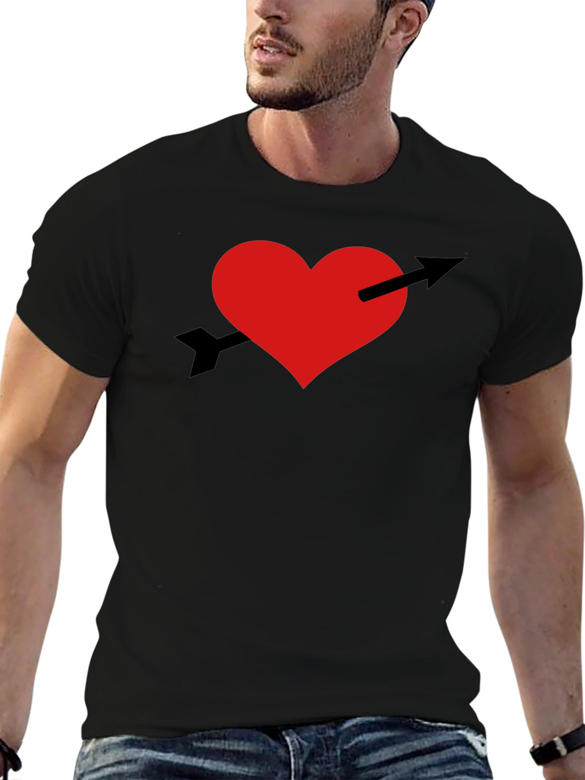 Heart and Arrow Graphic Tee - Trendy Casual Wear