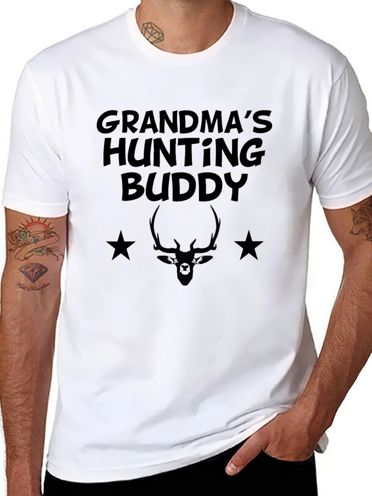 Grandmas Hunting Buddy Black T-Shirt