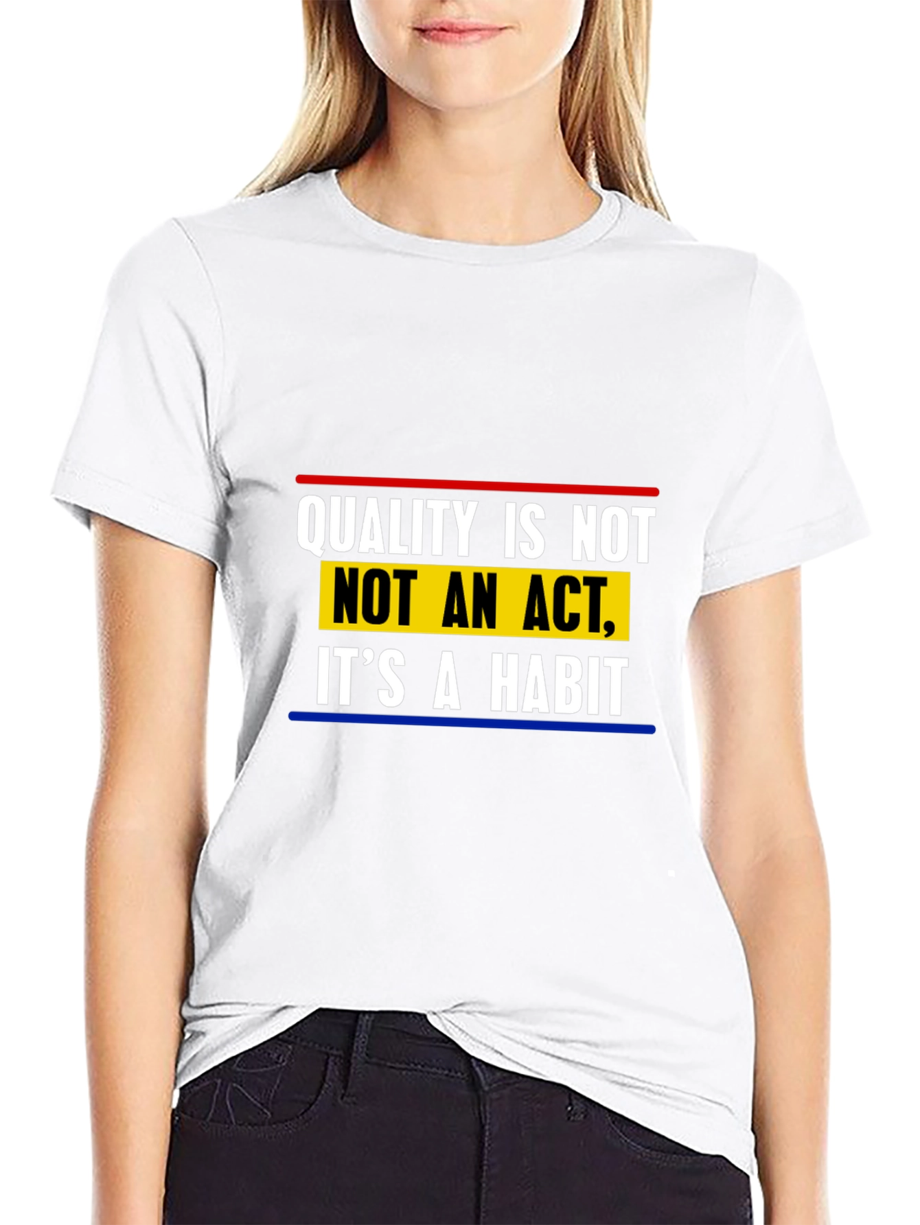 Quality is Not an Act T-Shirt - Black