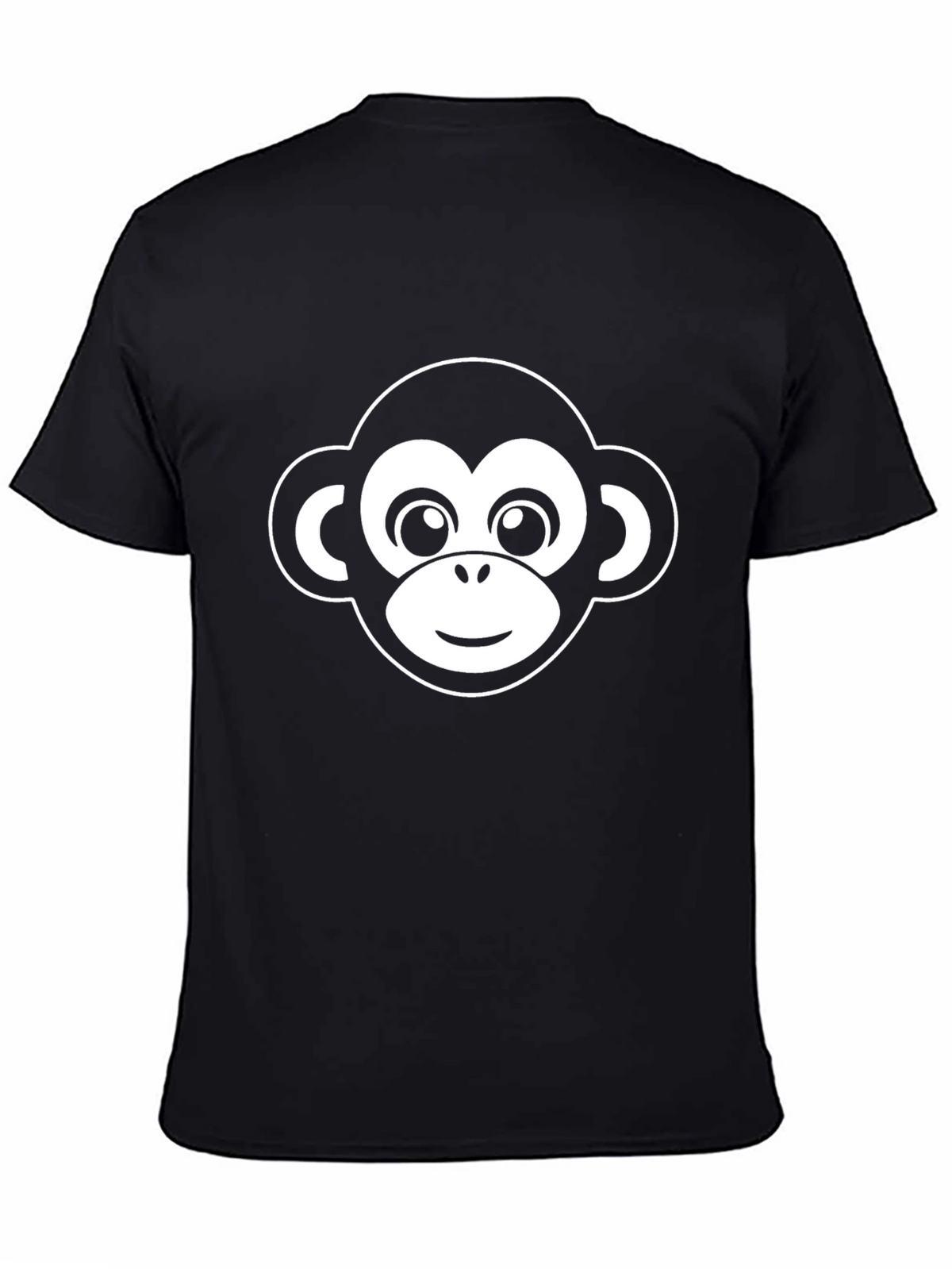 Fun Monkey Face Graphic Tee - Black