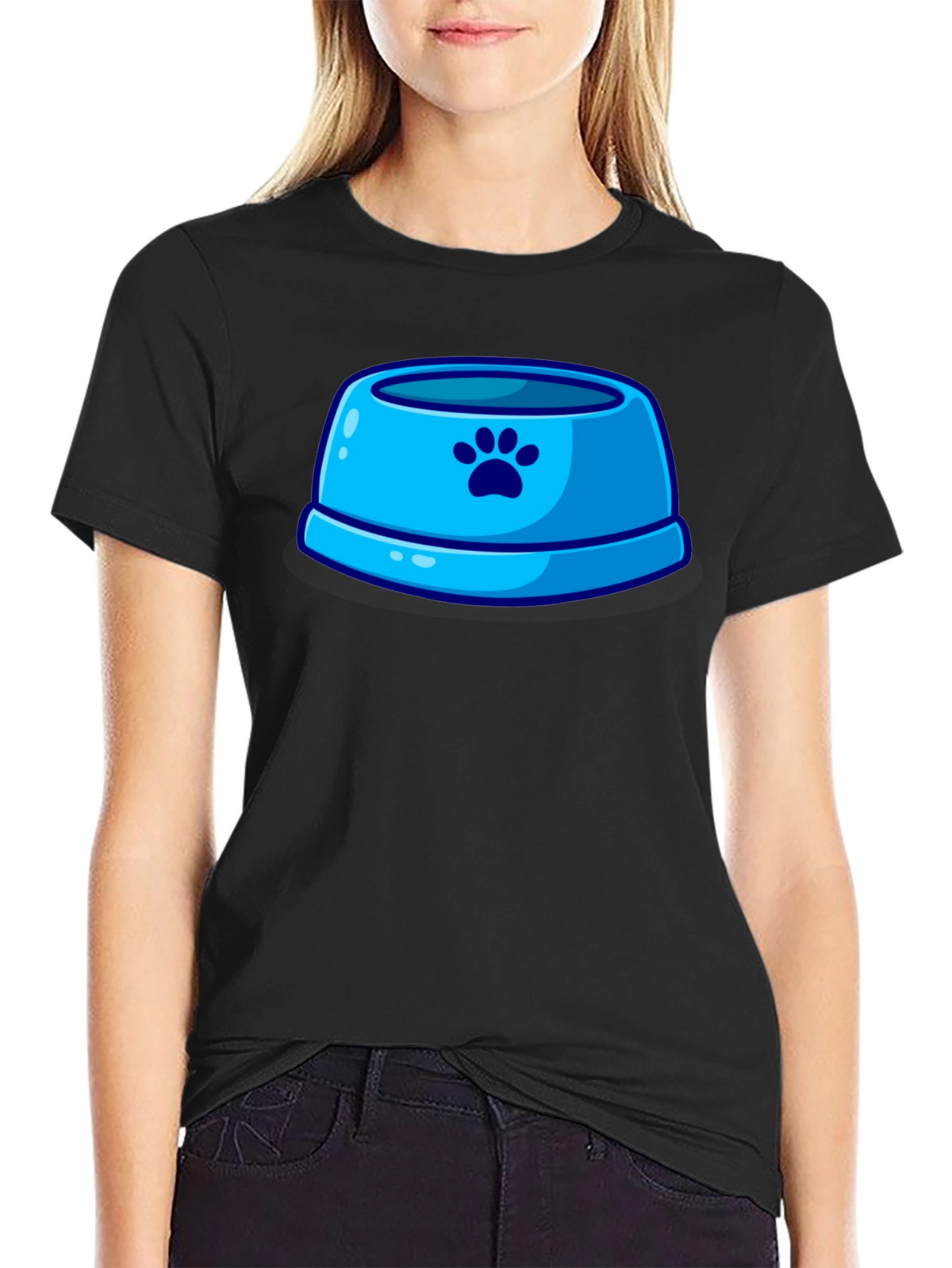 Paw Print Pet Bowl Graphic T-Shirt