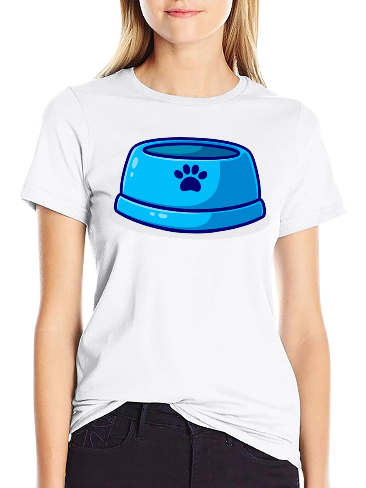 Paw Print Pet Bowl Graphic T-Shirt