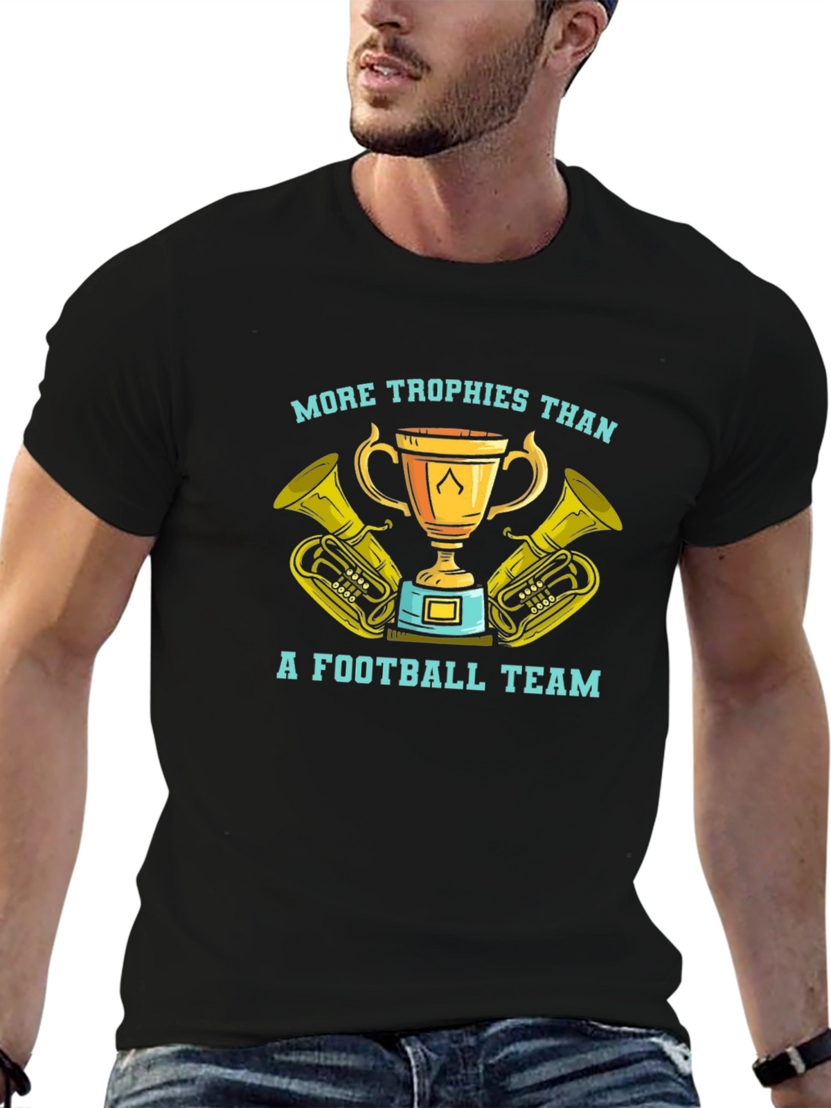 More Trophies Than a Football Team Black T-Shirt