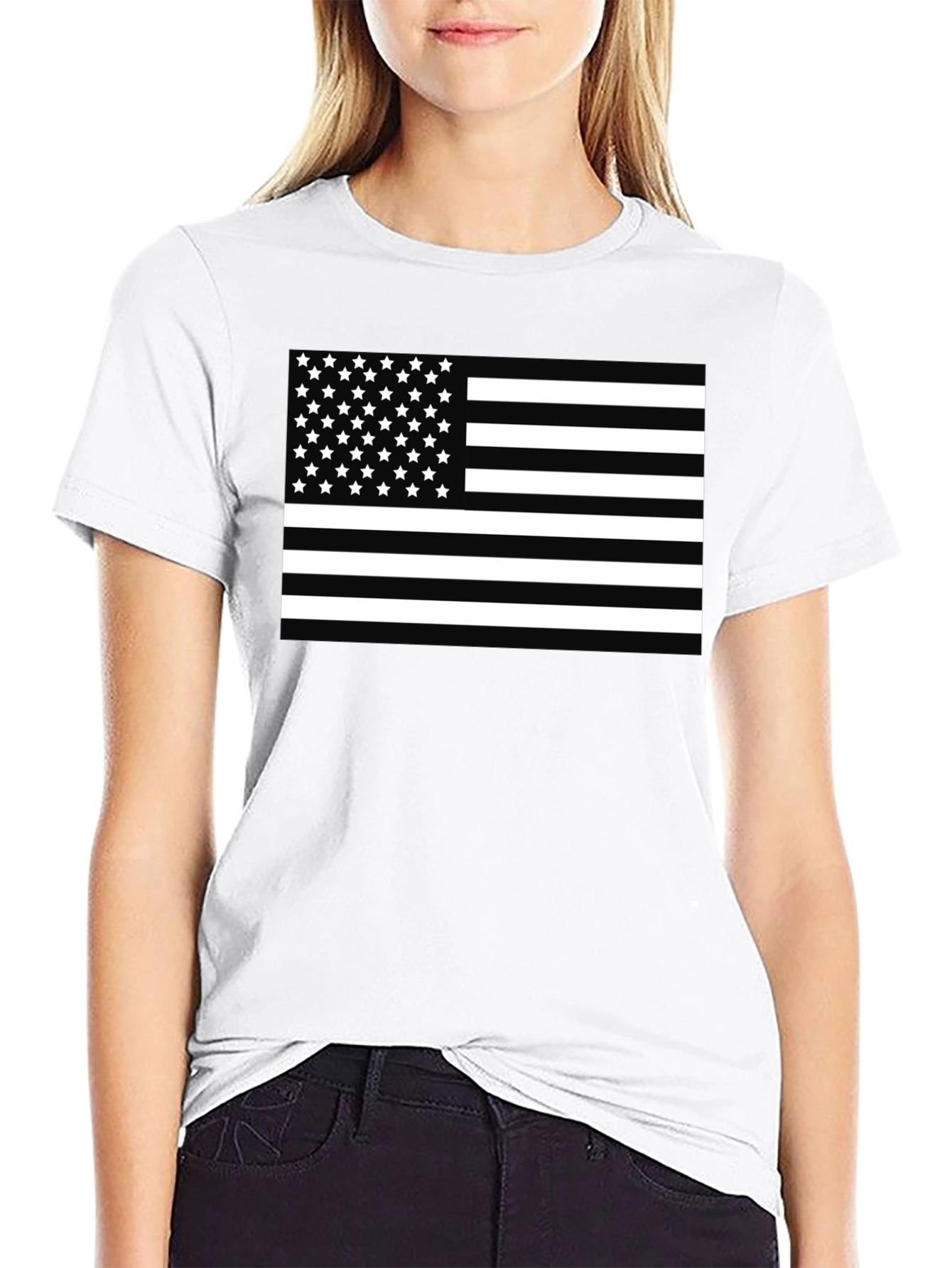 American Flag Graphic T-Shirt - Black