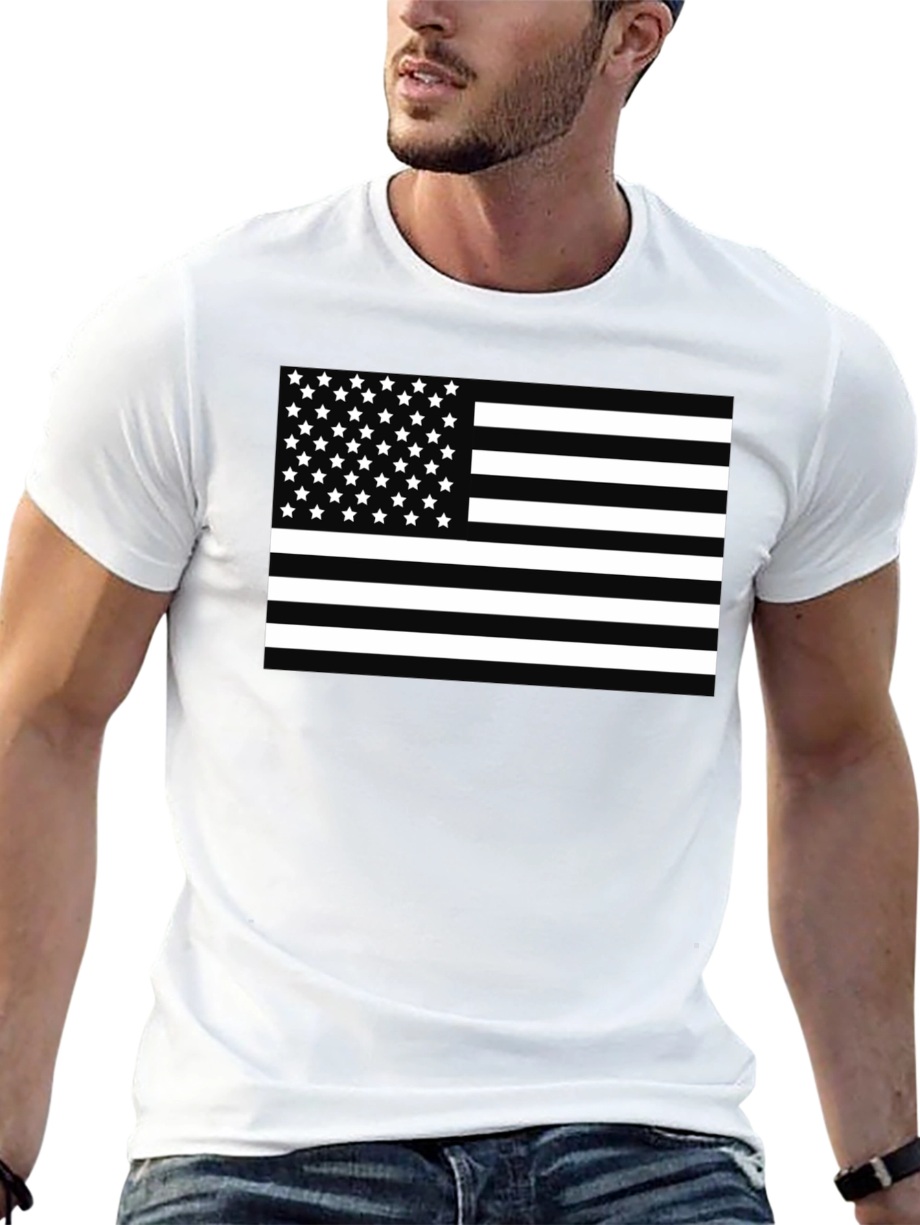 American Flag Graphic T-Shirt - Black