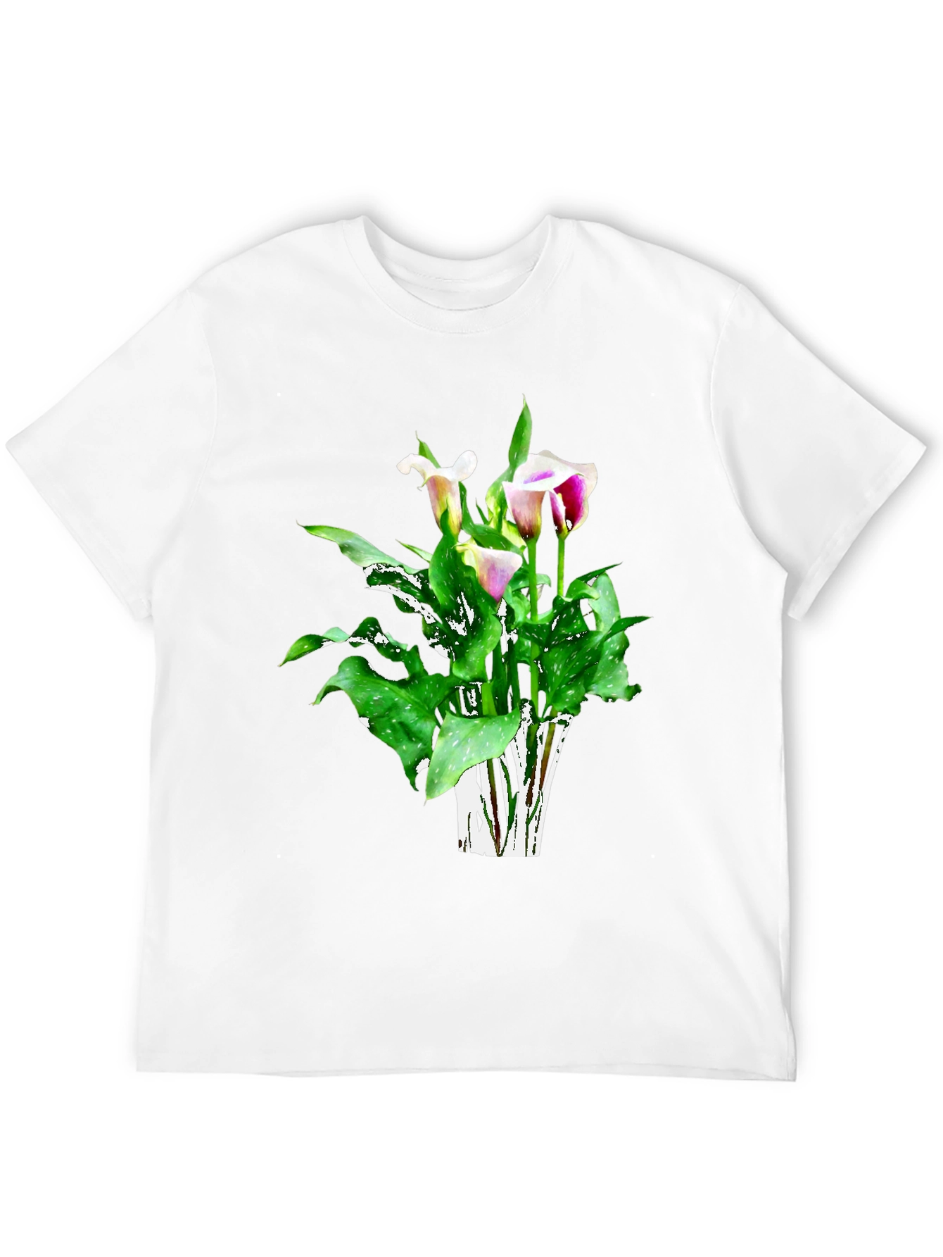 Calla Lily Flower Graphic Black T-Shirt