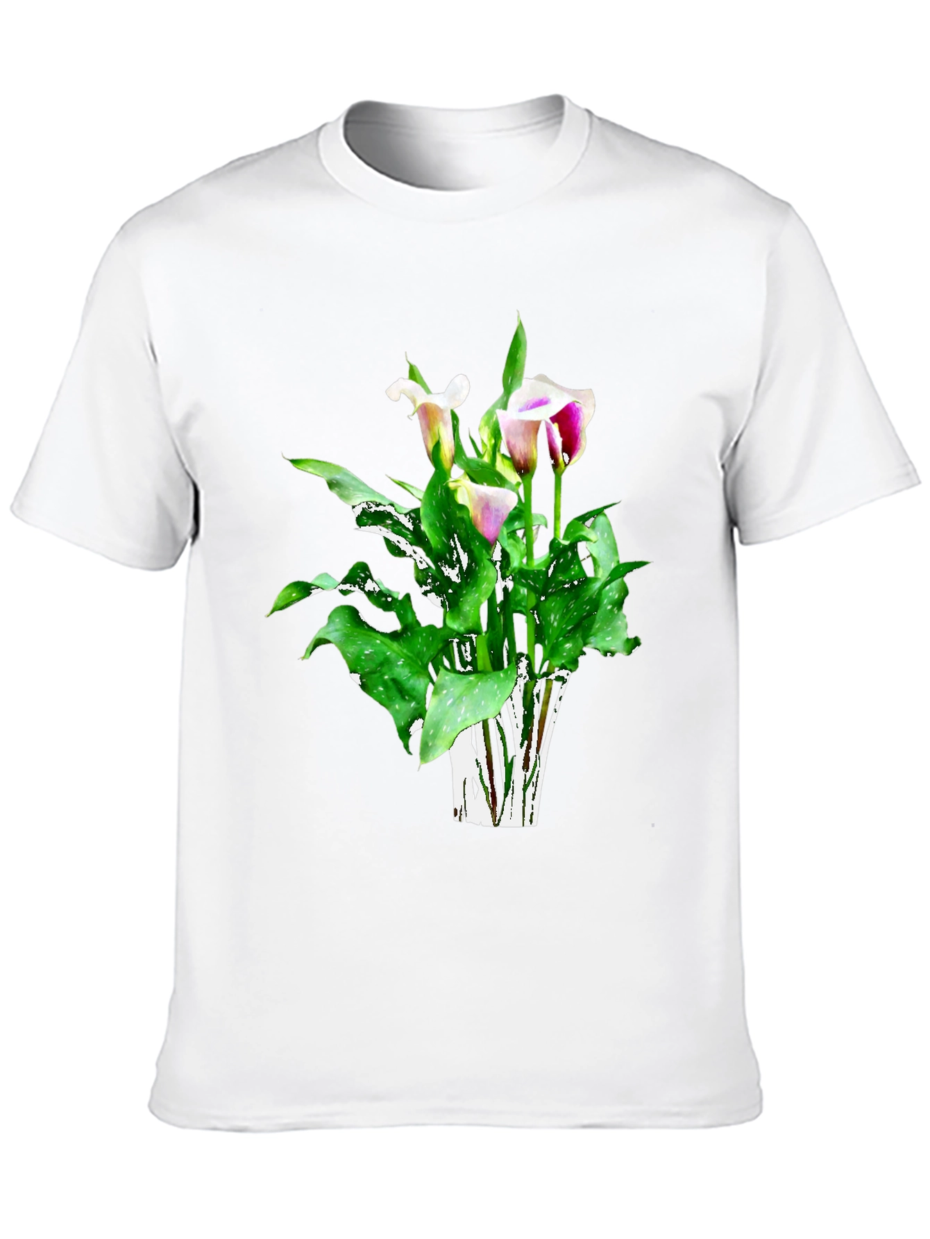 Calla Lily Flower Graphic Black T-Shirt