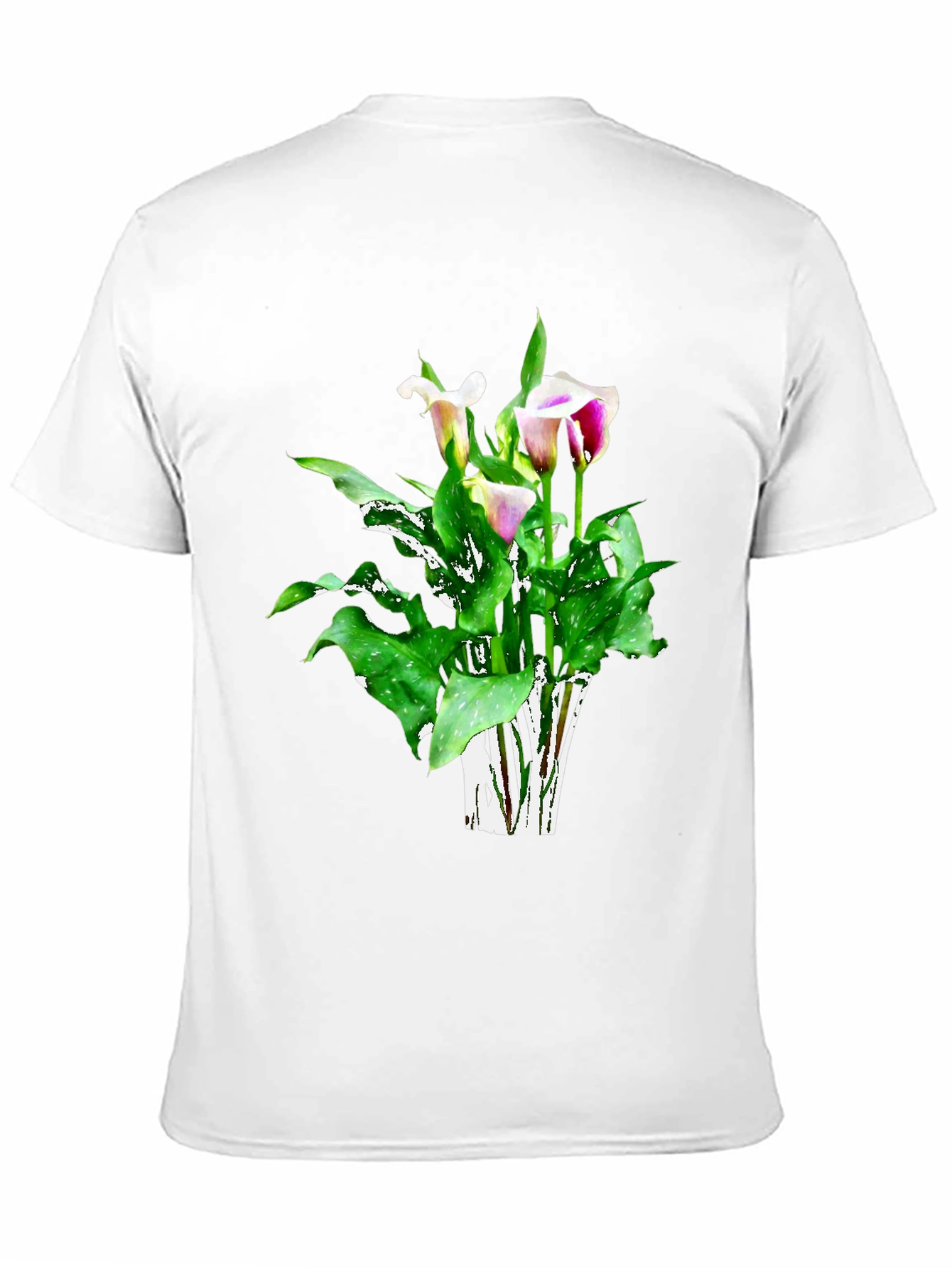 Calla Lily Flower Graphic Black T-Shirt