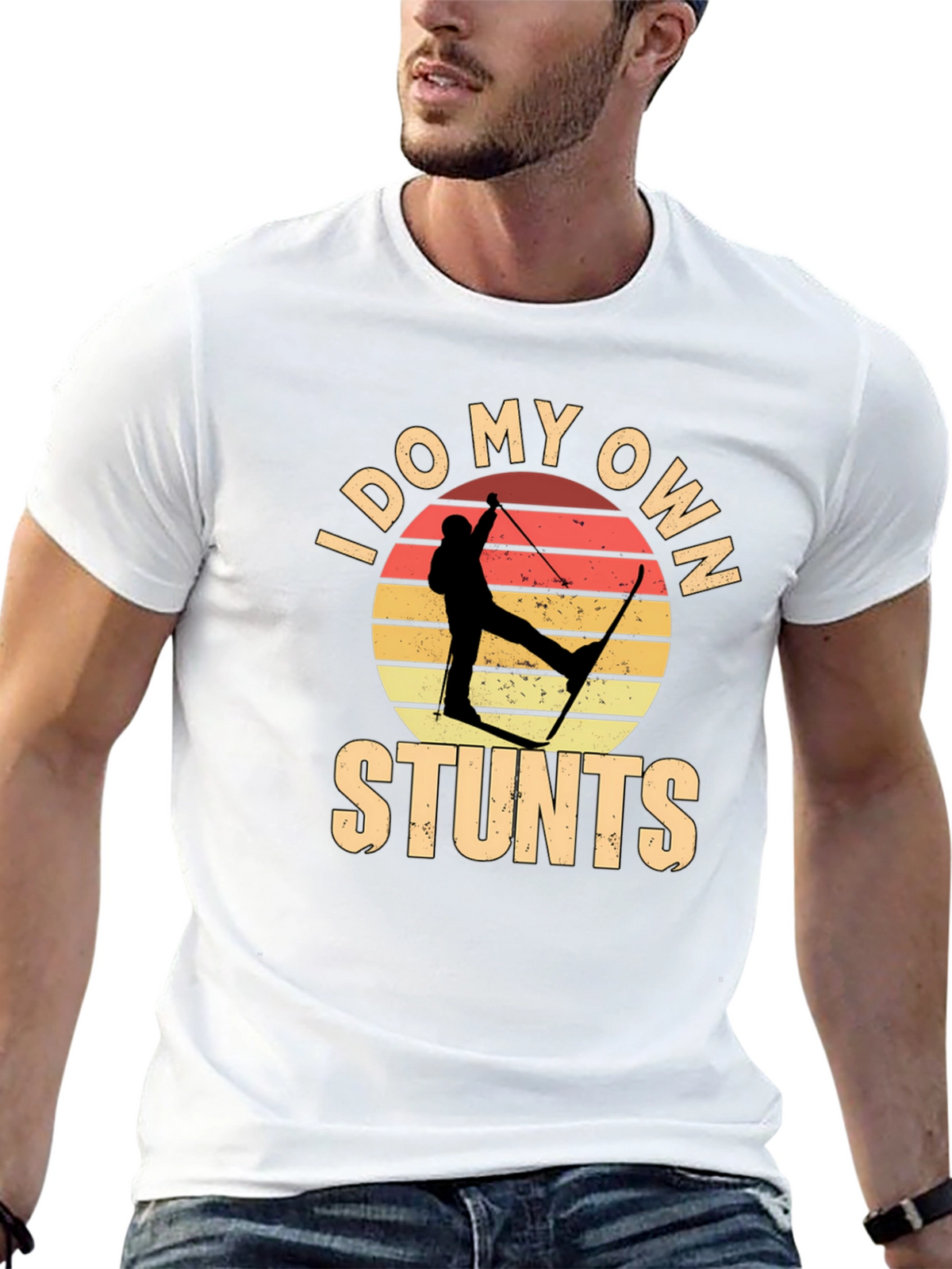 I Do My Own Stunts Skiing Graphic Tee