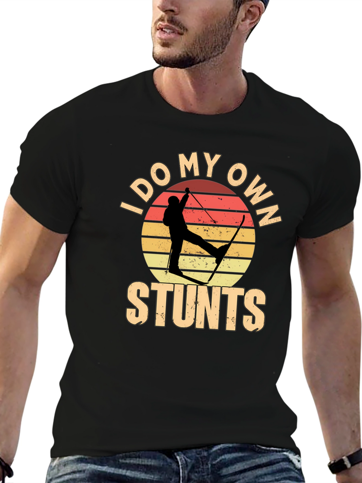 I Do My Own Stunts Skiing Graphic Tee