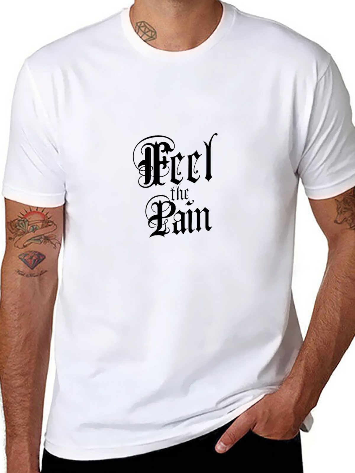 Feel the Pain Black Graphic T-Shirt
