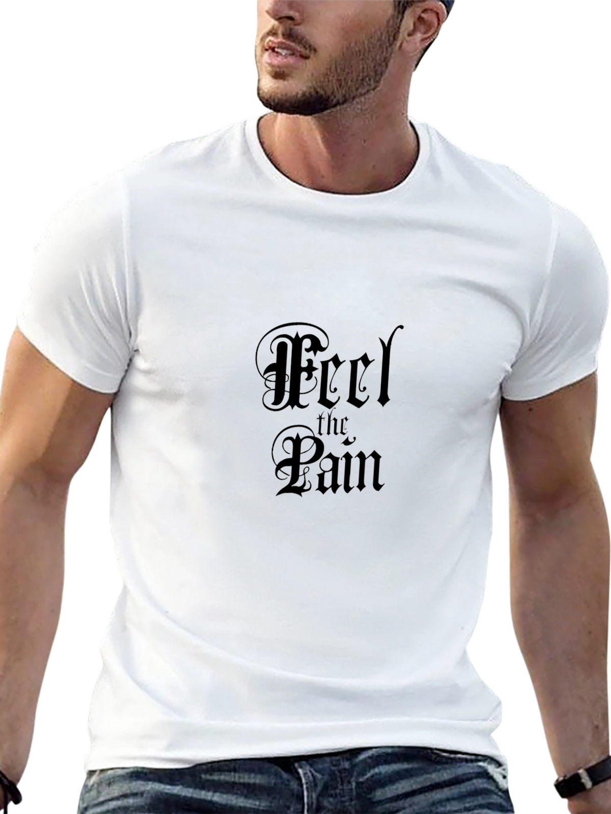 Feel the Pain Black Graphic T-Shirt