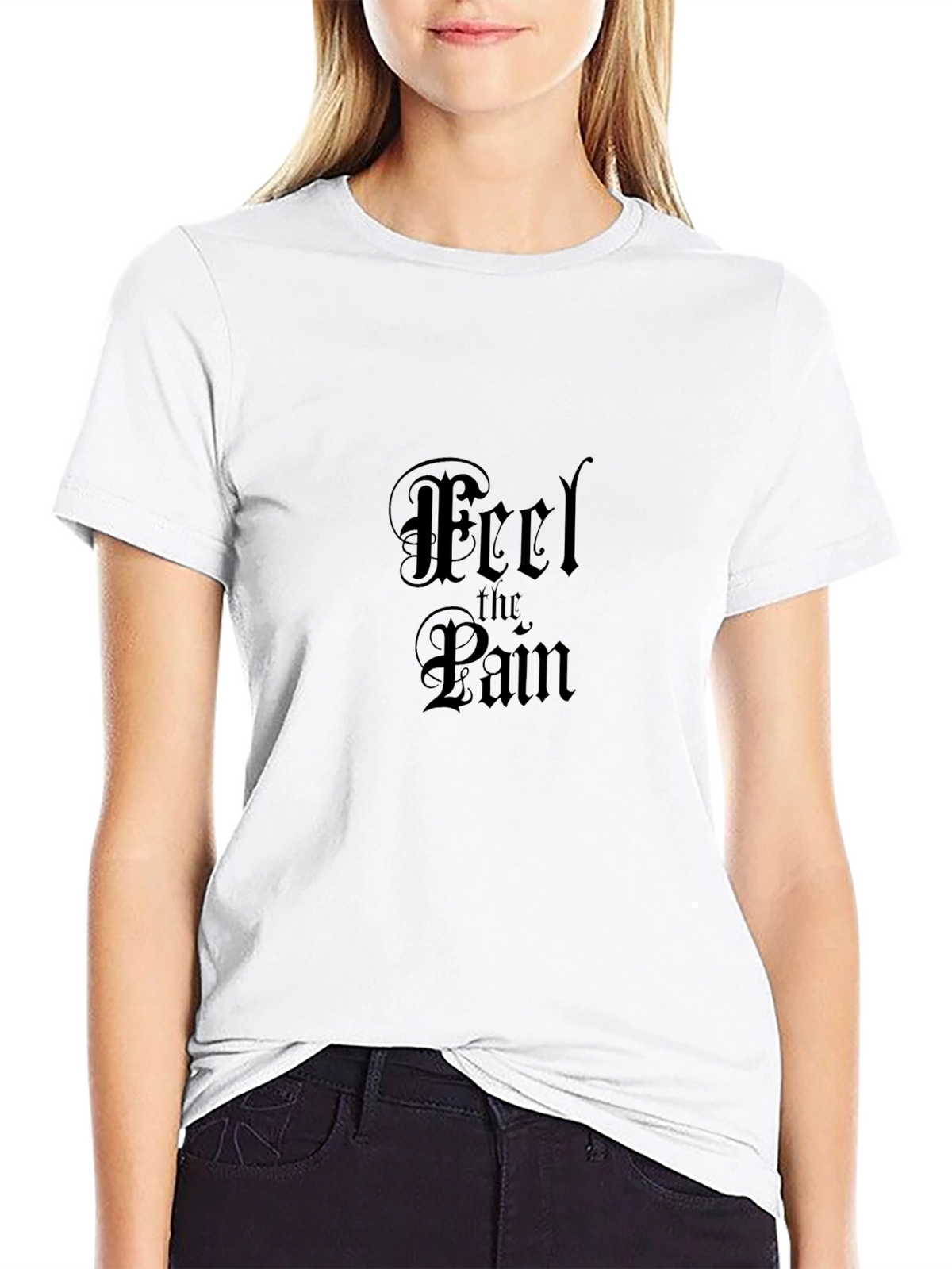 Feel the Pain Black Graphic T-Shirt