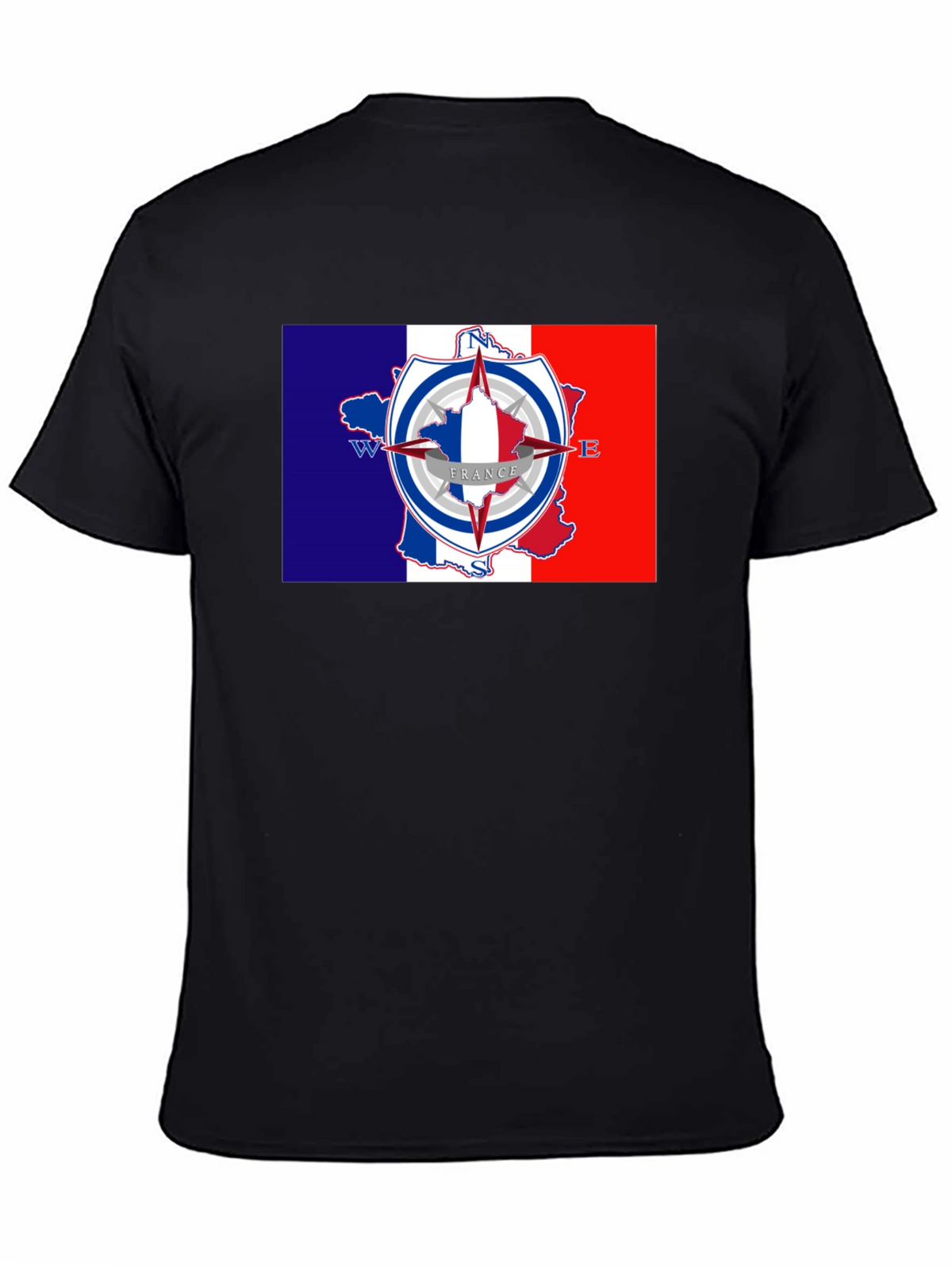 France Compass T-Shirt - Black Crew Neck Tee