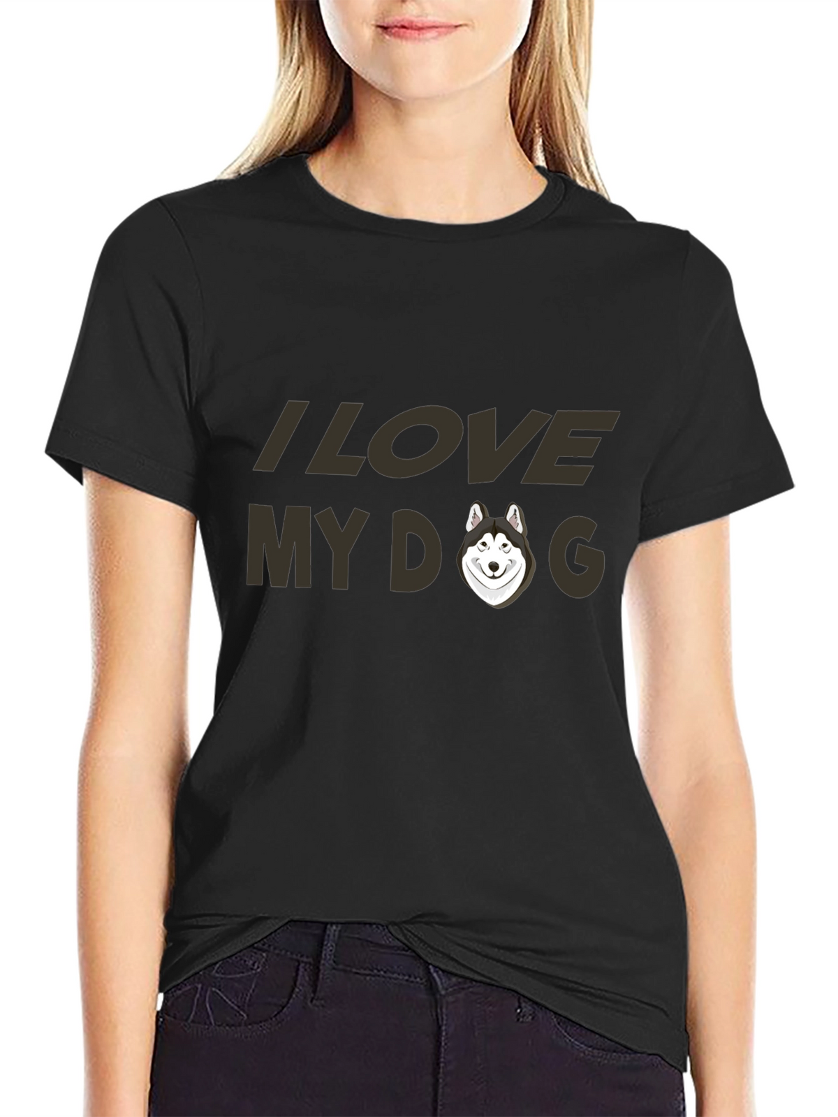 I Love My Dog Black T-Shirt