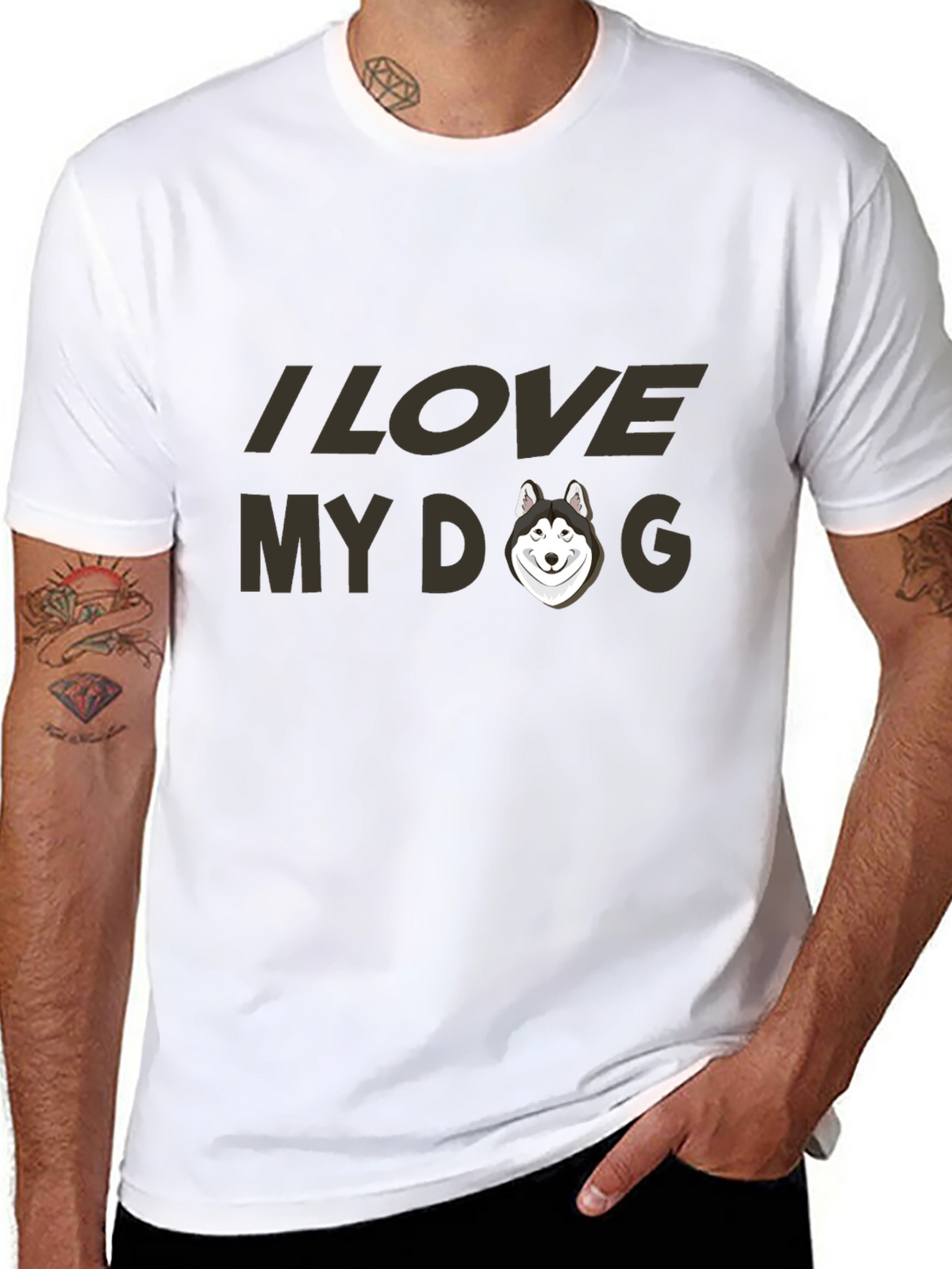 I Love My Dog Black T-Shirt