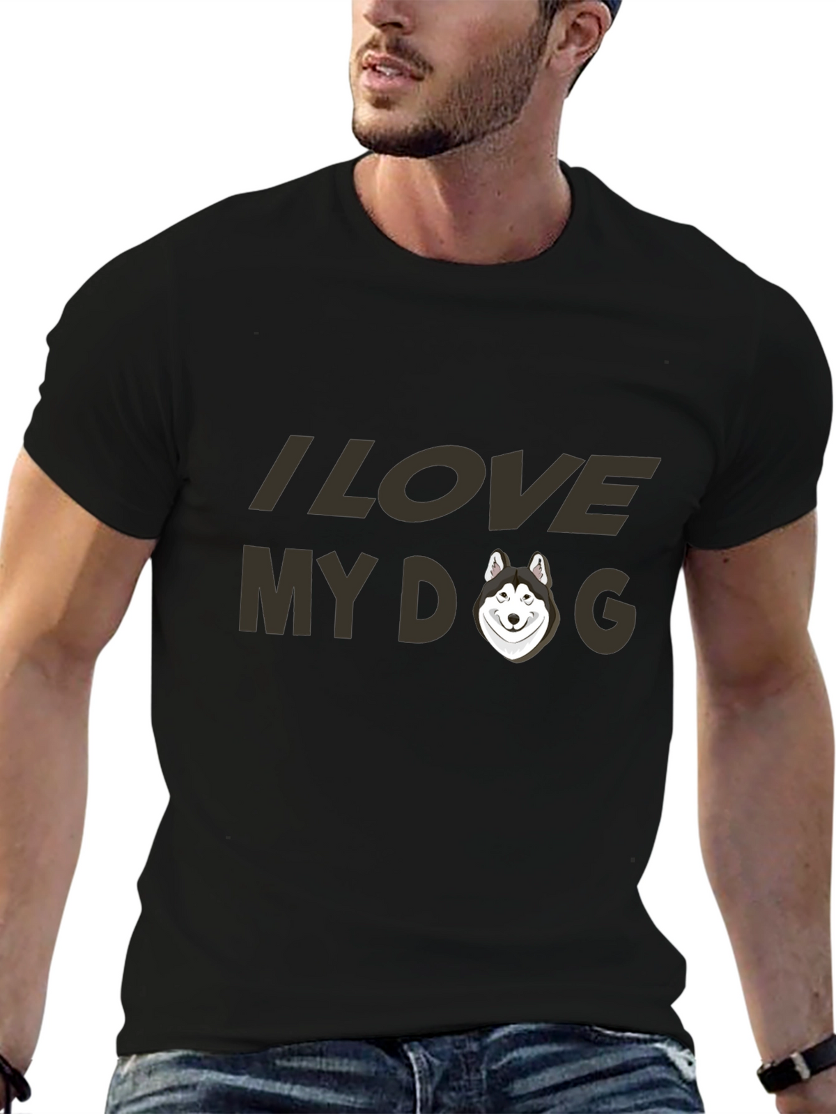 I Love My Dog Black T-Shirt