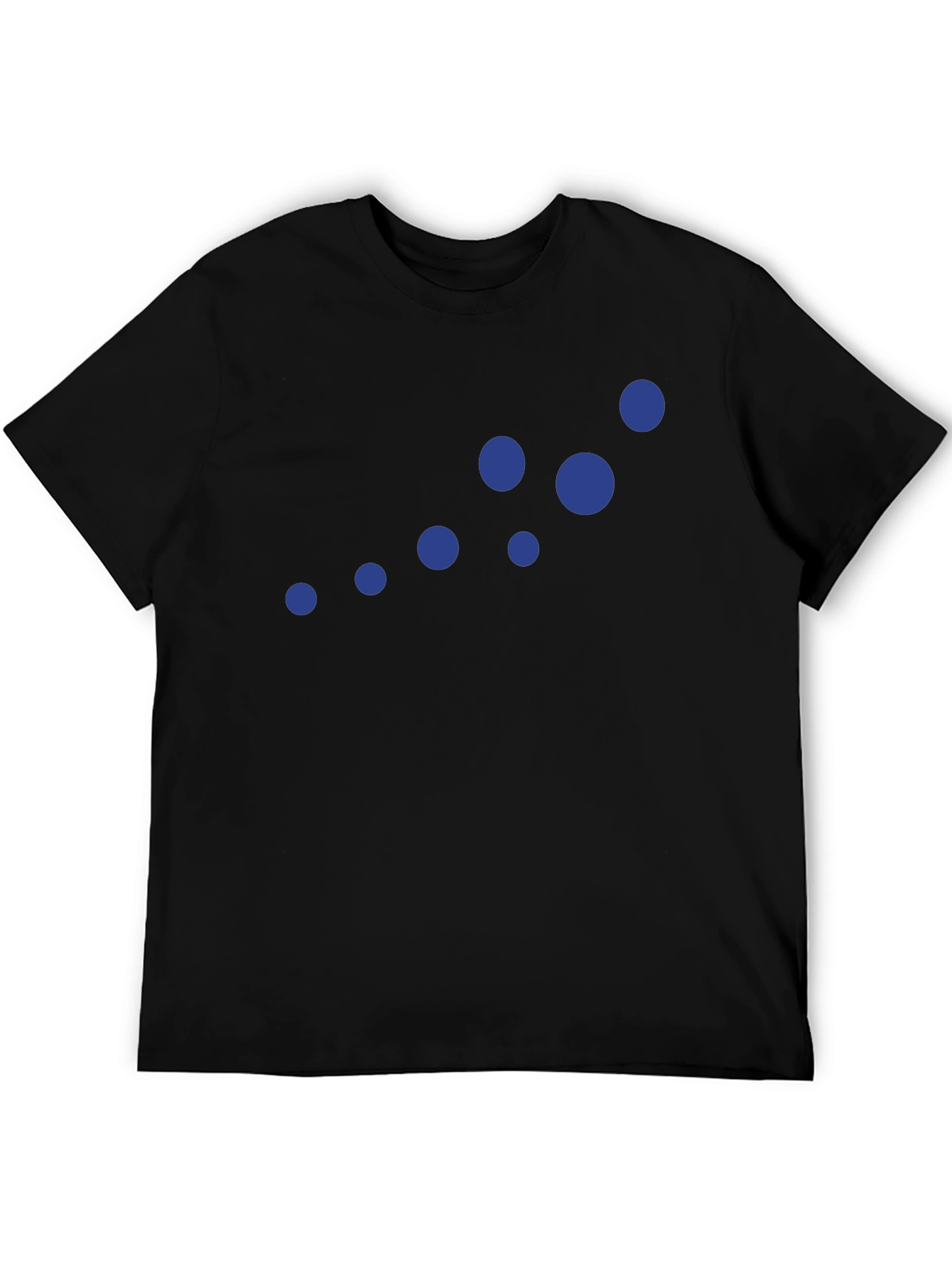 Stylish Black Tee with Blue Dots