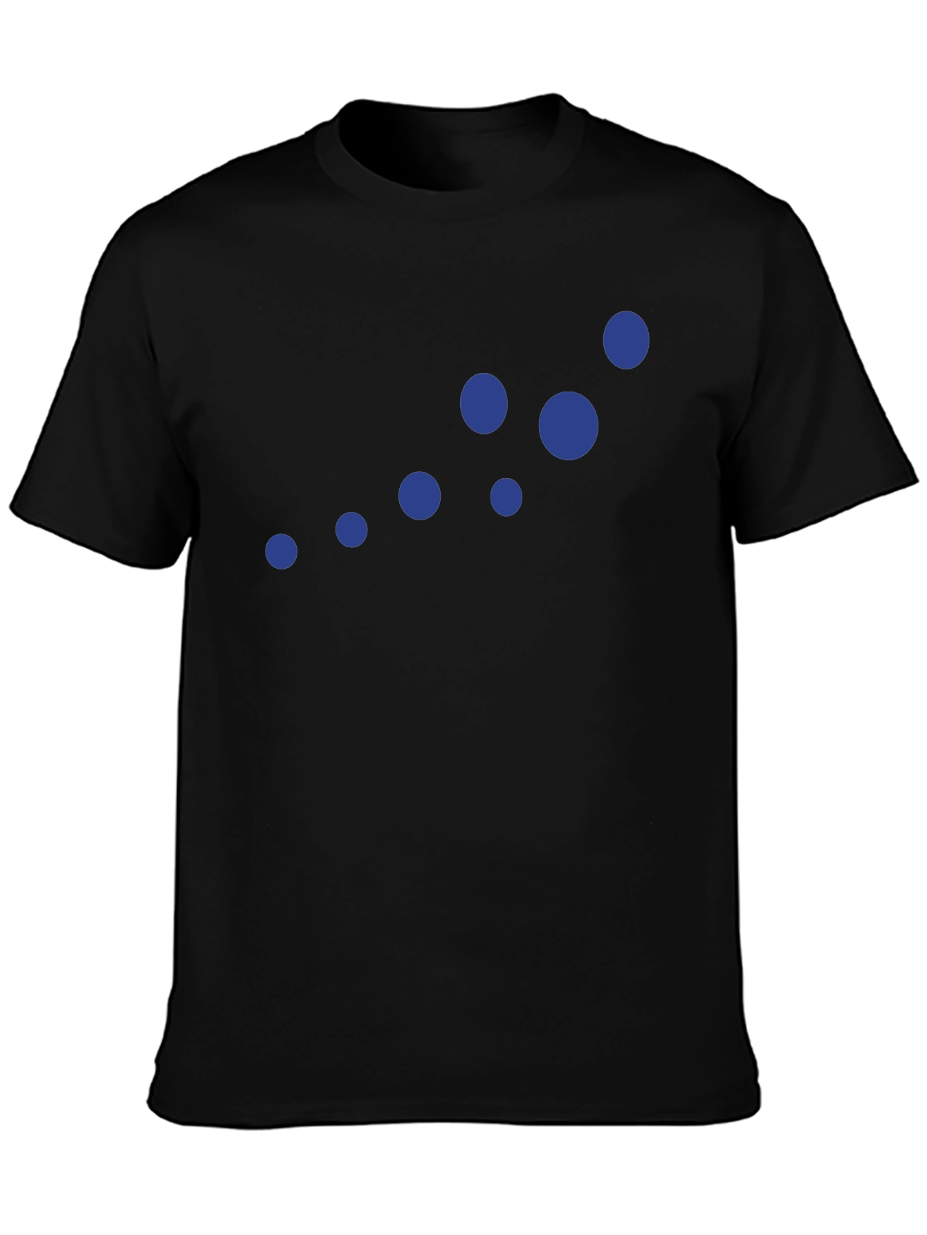 Stylish Black Tee with Blue Dots
