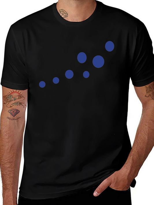 Stylish Black Tee with Blue Dots