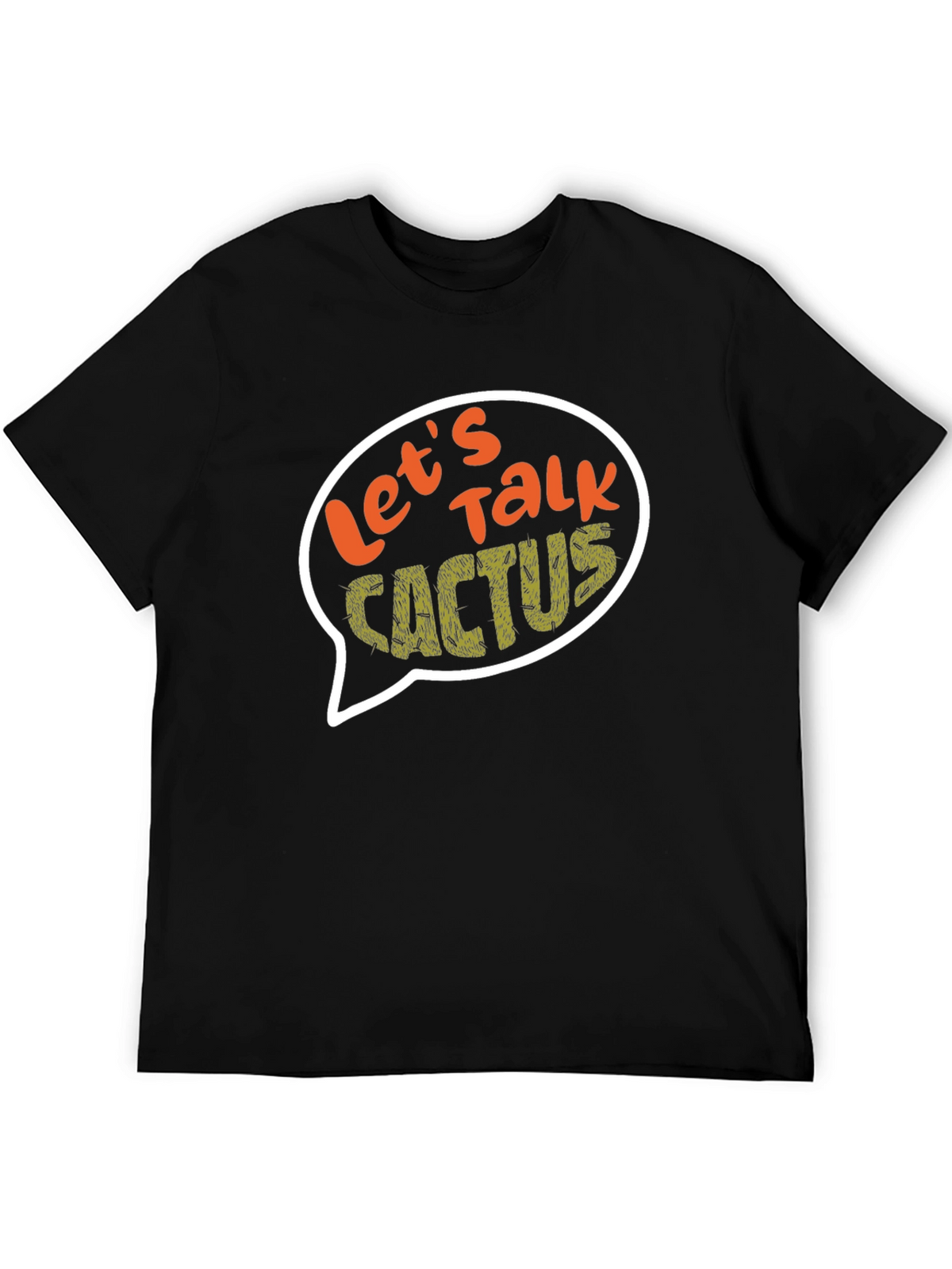 Lets Talk Cactus Graphic T-Shirt - Black