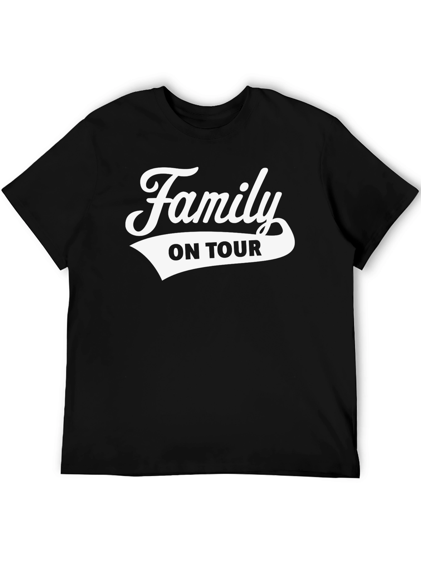 Family On Tour Black Graphic Tee