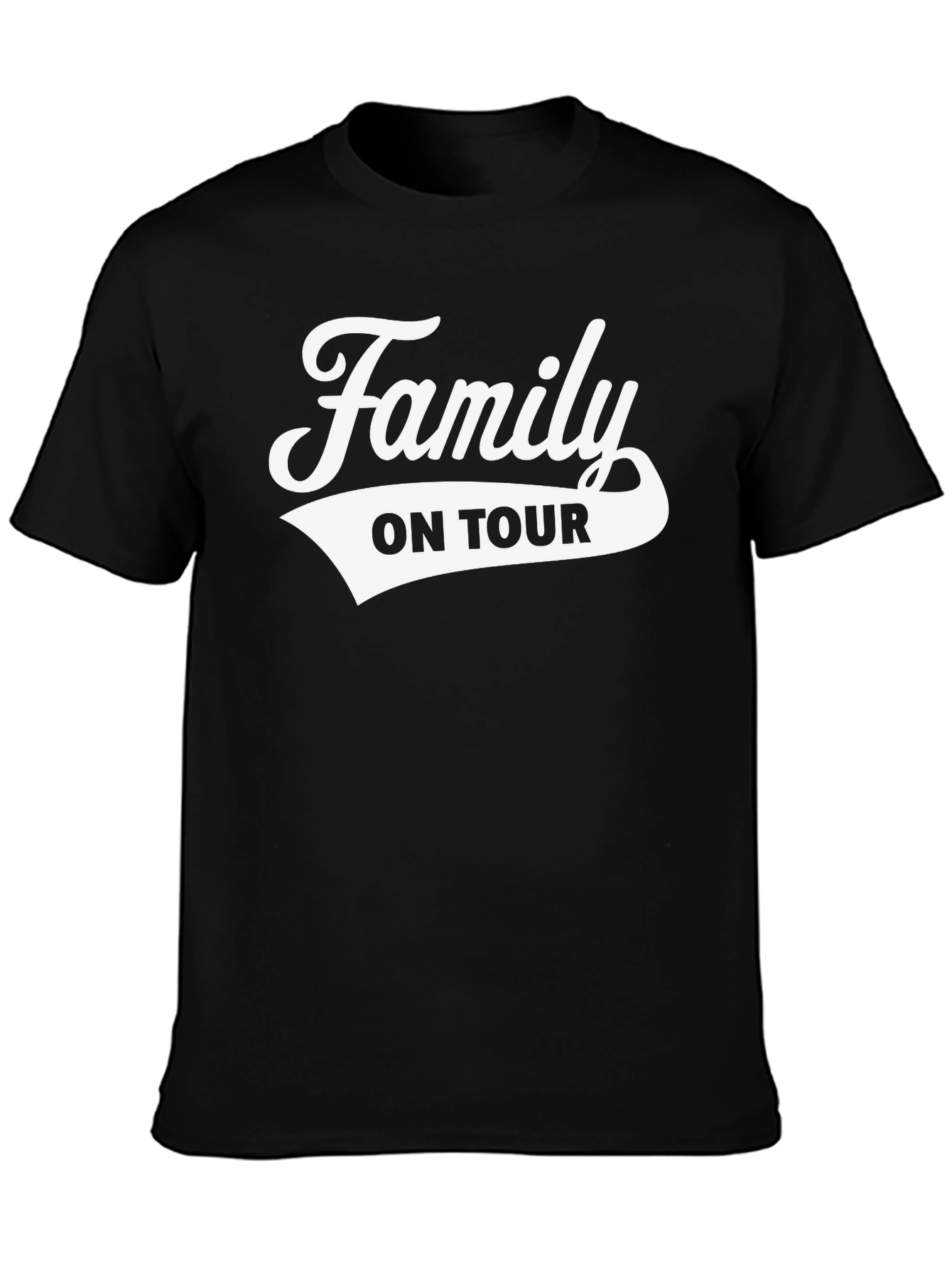 Family On Tour Black Graphic Tee