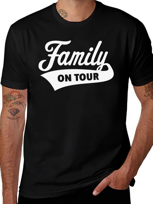 Family On Tour Black Graphic Tee