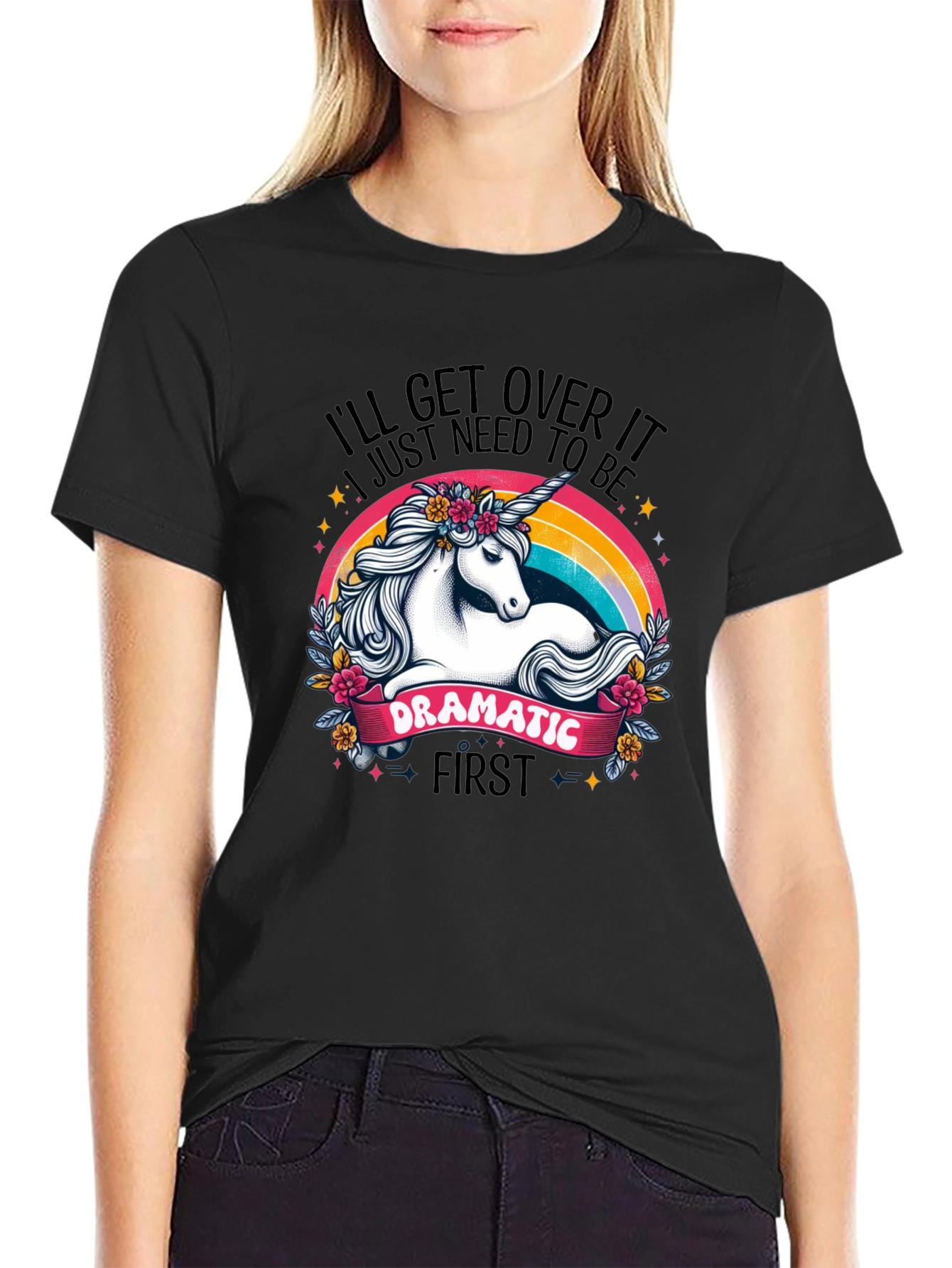 Dramatic Unicorn Rainbow T-Shirt