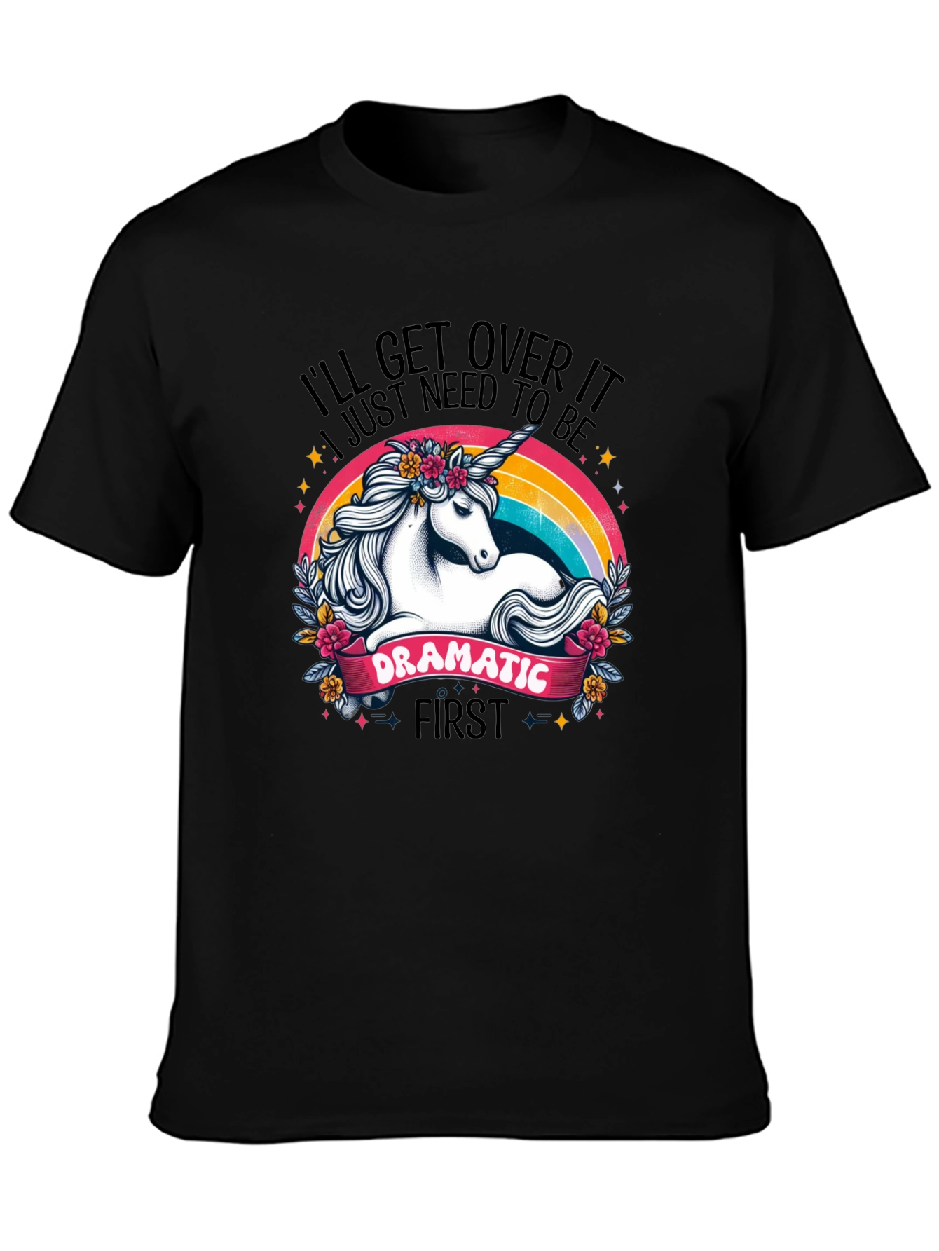 Dramatic Unicorn Rainbow T-Shirt