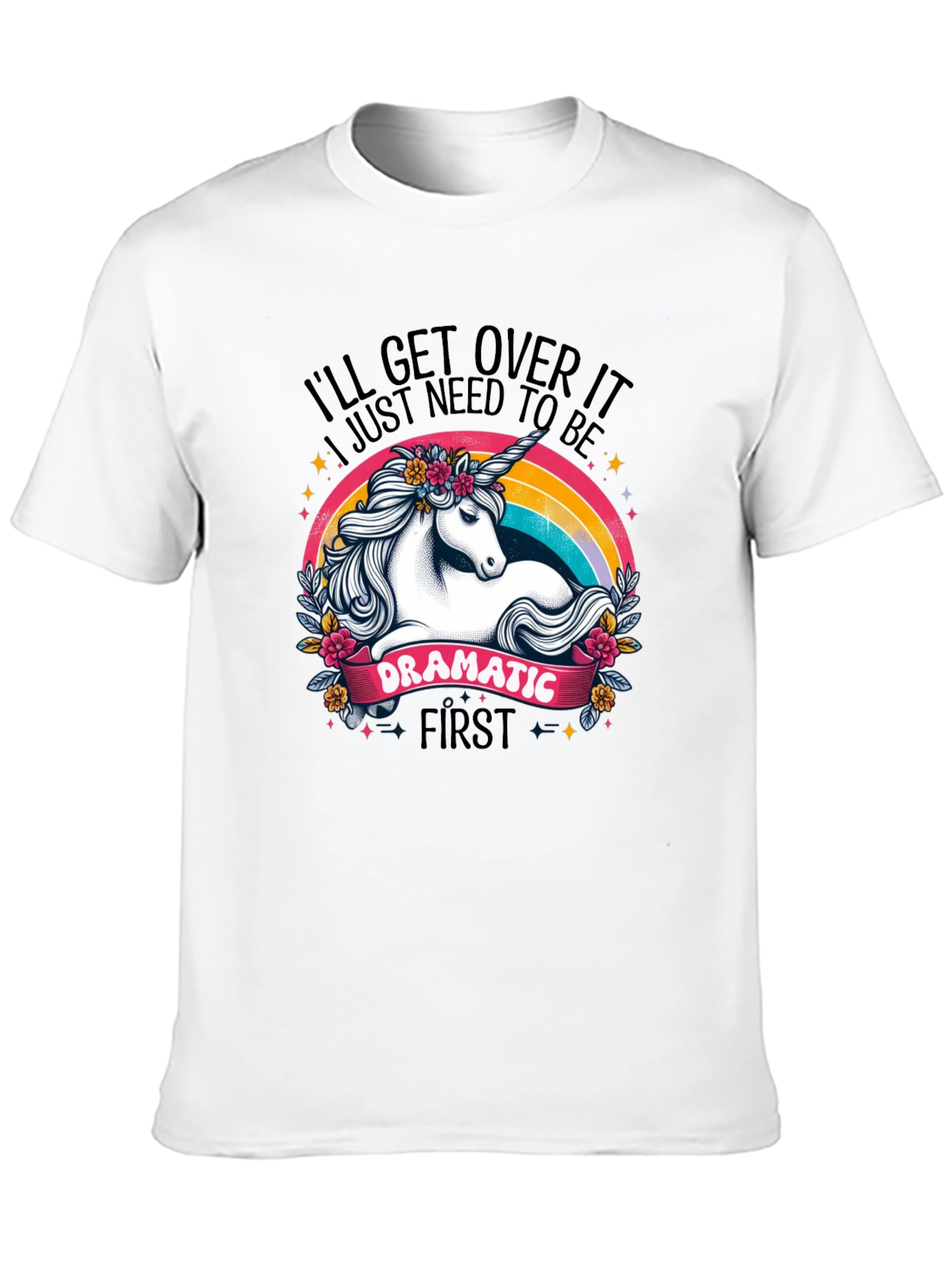 Dramatic Unicorn Rainbow T-Shirt