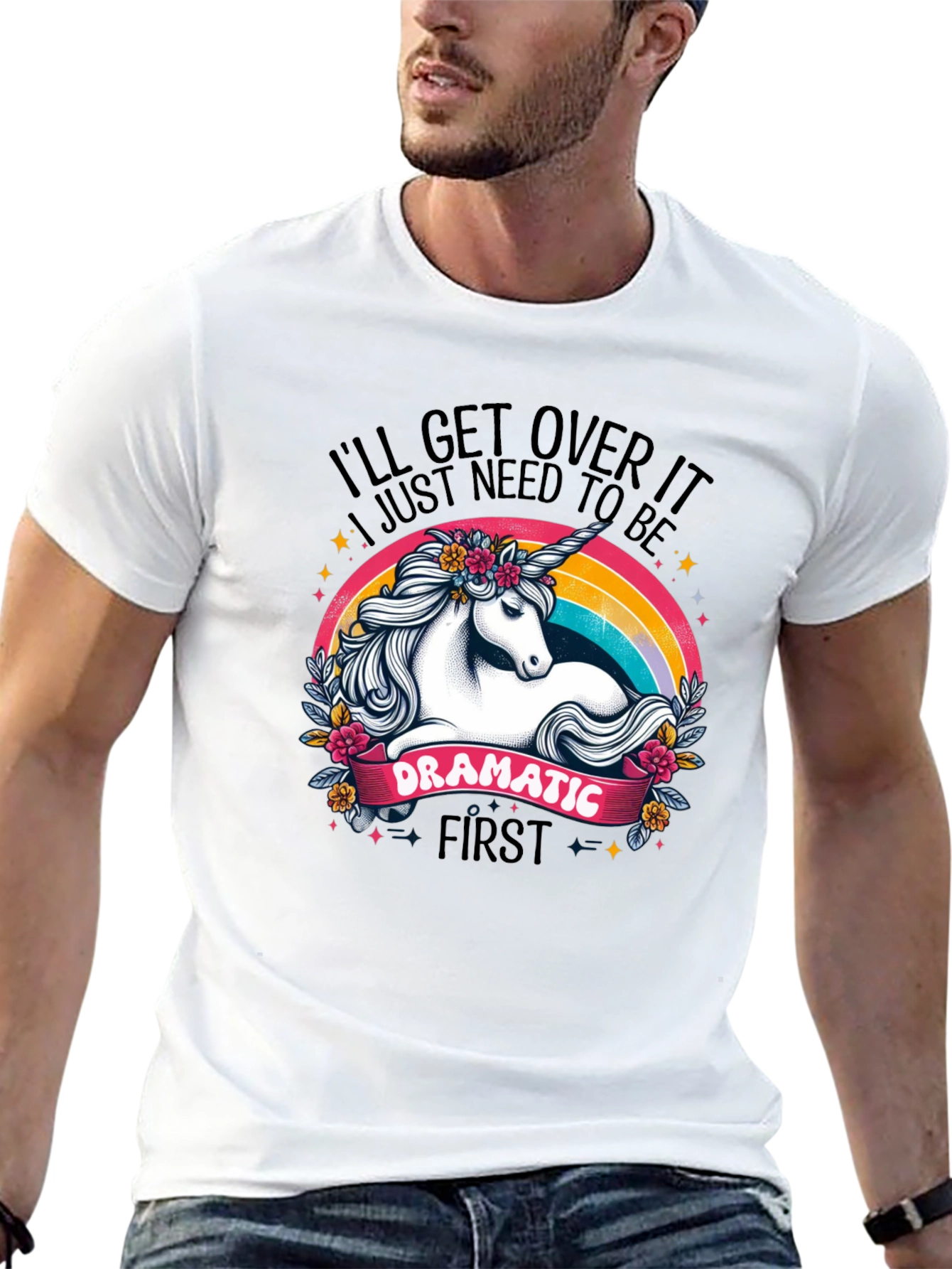 Dramatic Unicorn Rainbow T-Shirt