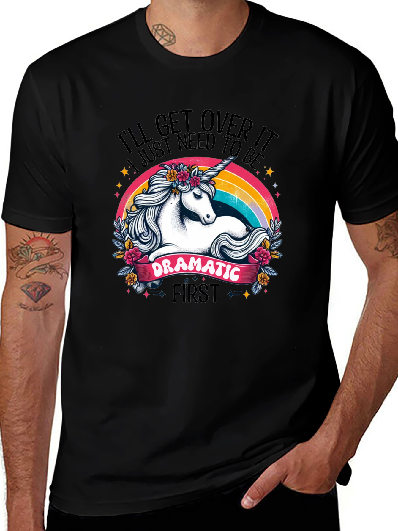 Dramatic Unicorn Rainbow T-Shirt