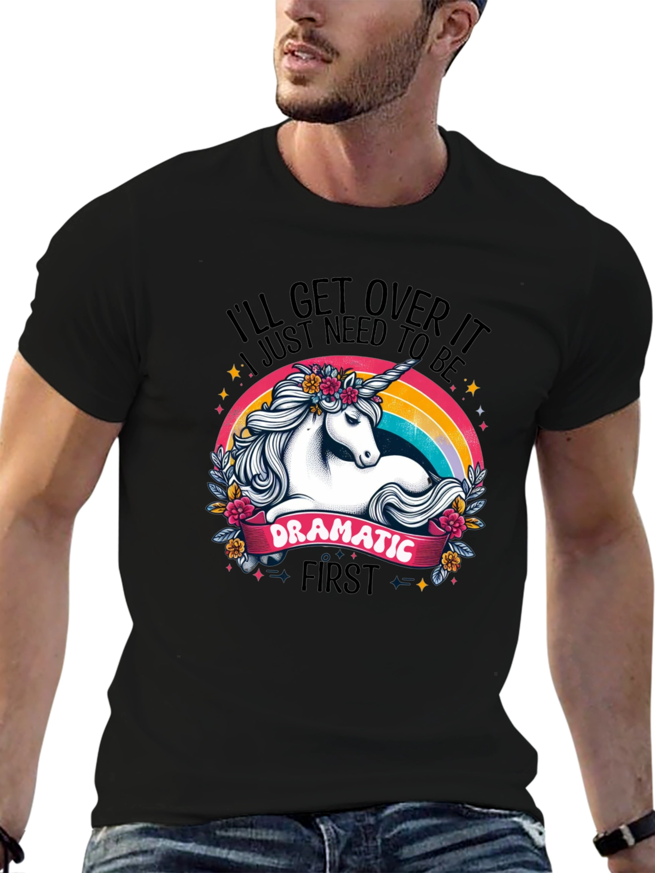 Dramatic Unicorn Rainbow T-Shirt