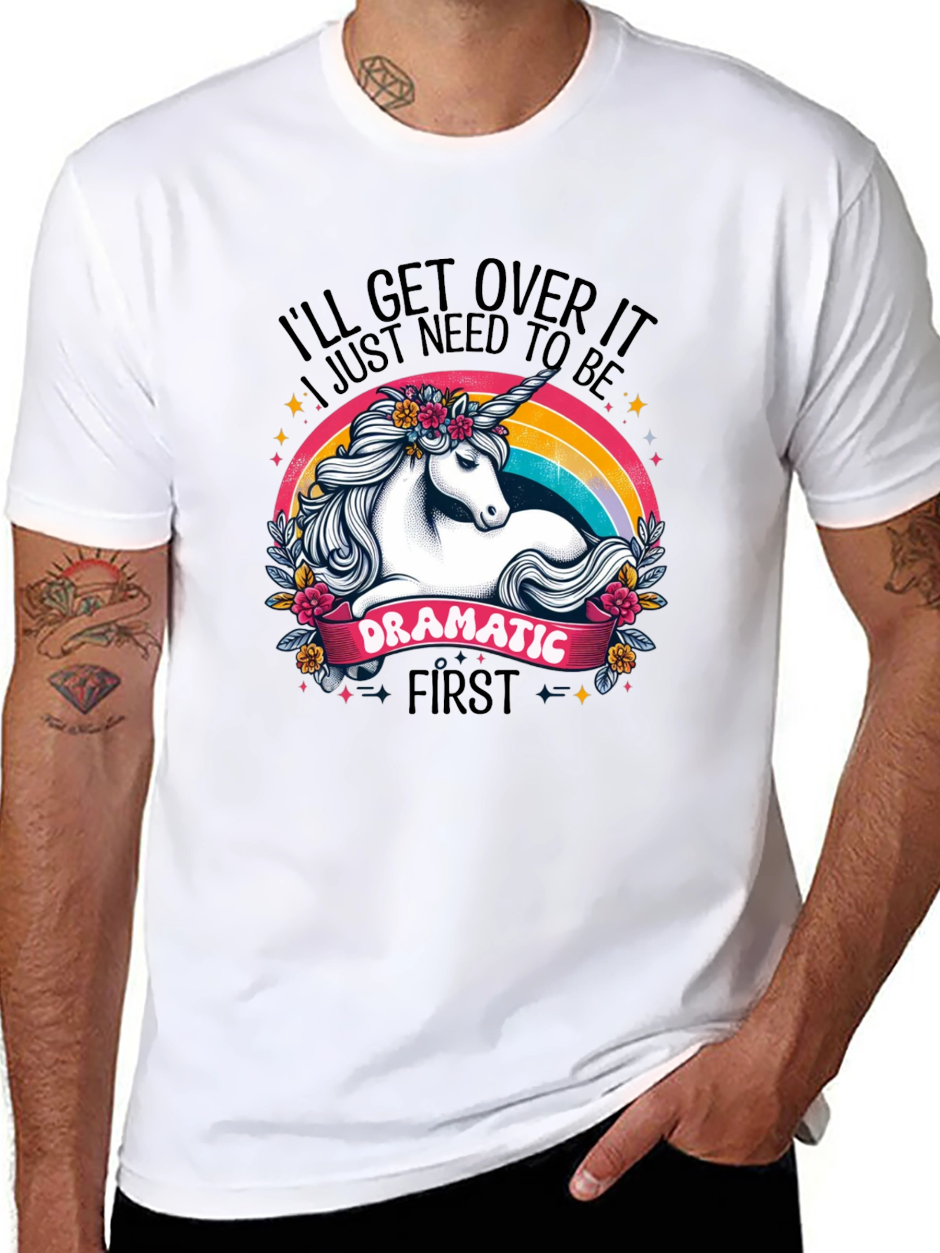 Dramatic Unicorn Rainbow T-Shirt