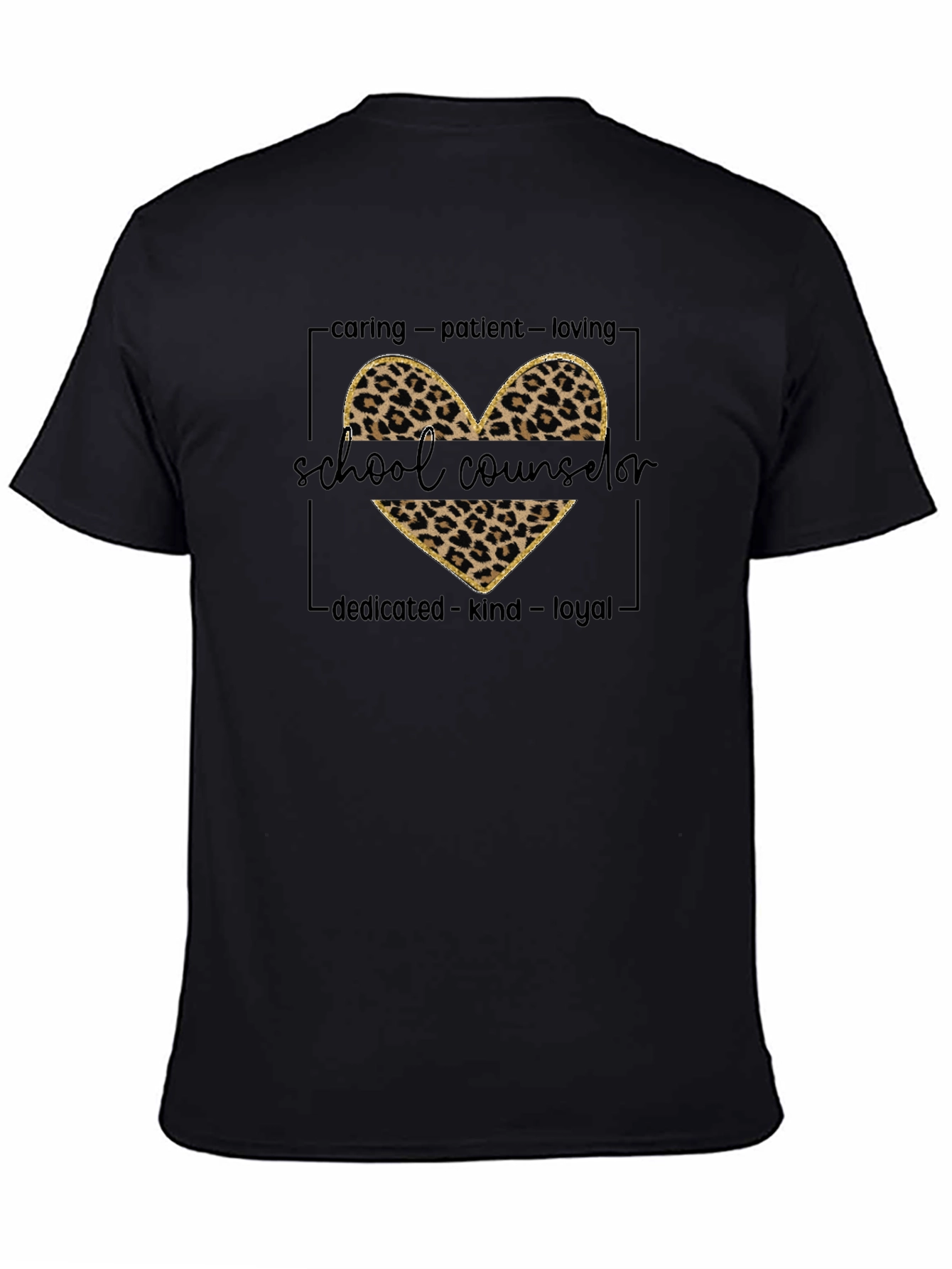 School Counselor Leopard Heart T-Shirt