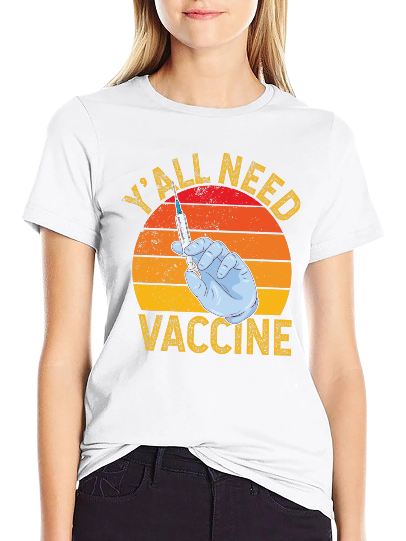 Yall Need Vaccine T-Shirt Funny Retro Style