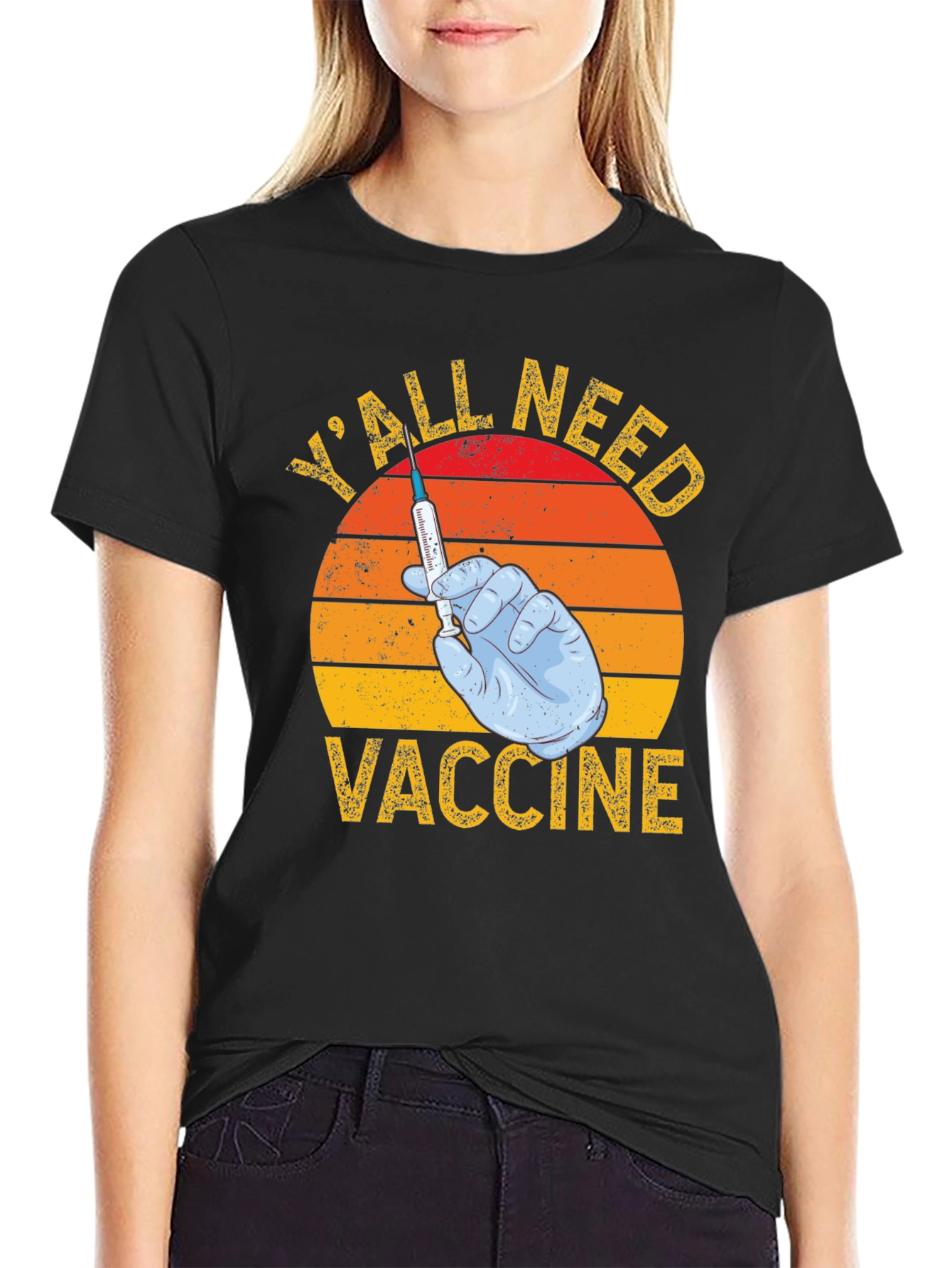 Yall Need Vaccine T-Shirt Funny Retro Style