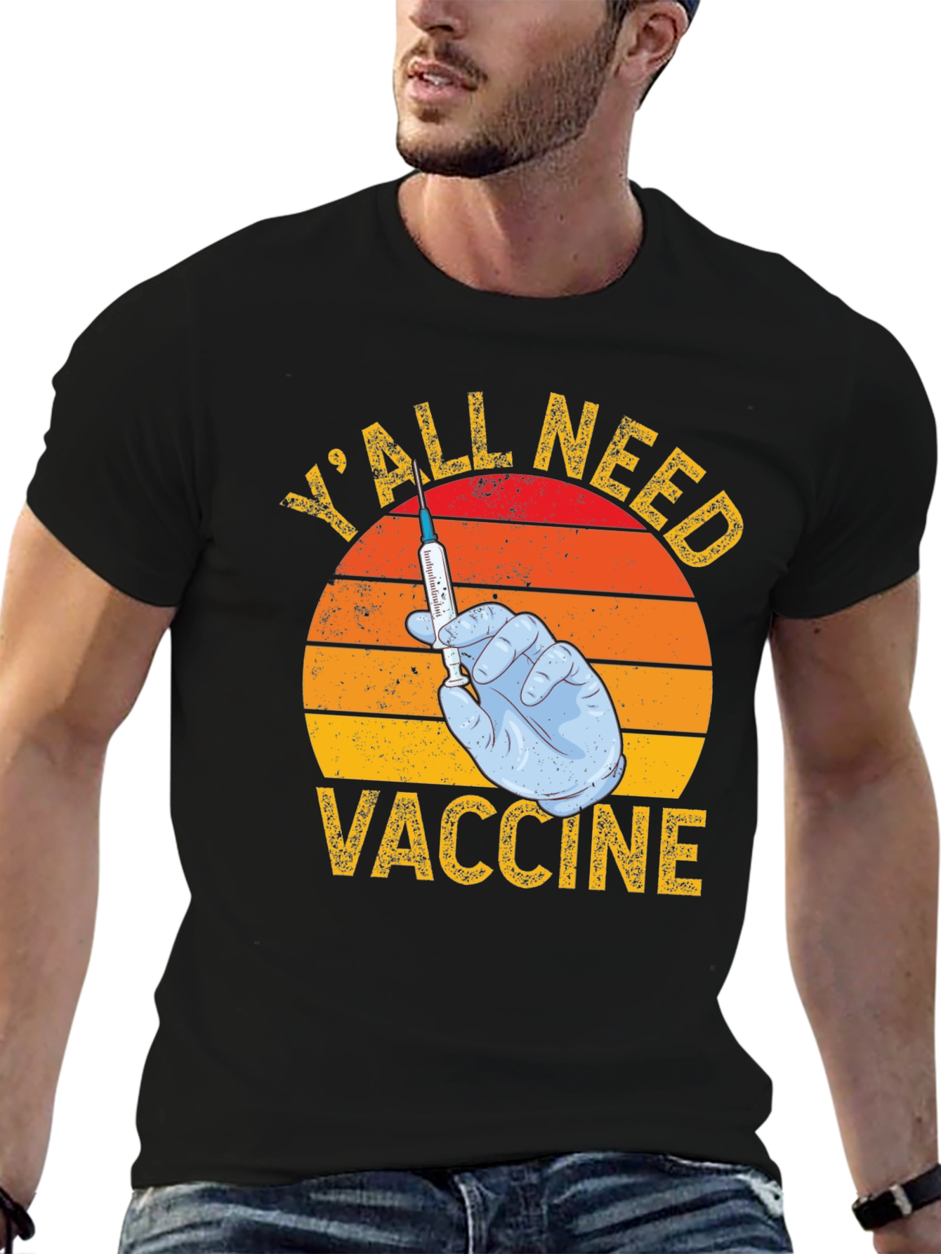Yall Need Vaccine T-Shirt Funny Retro Style