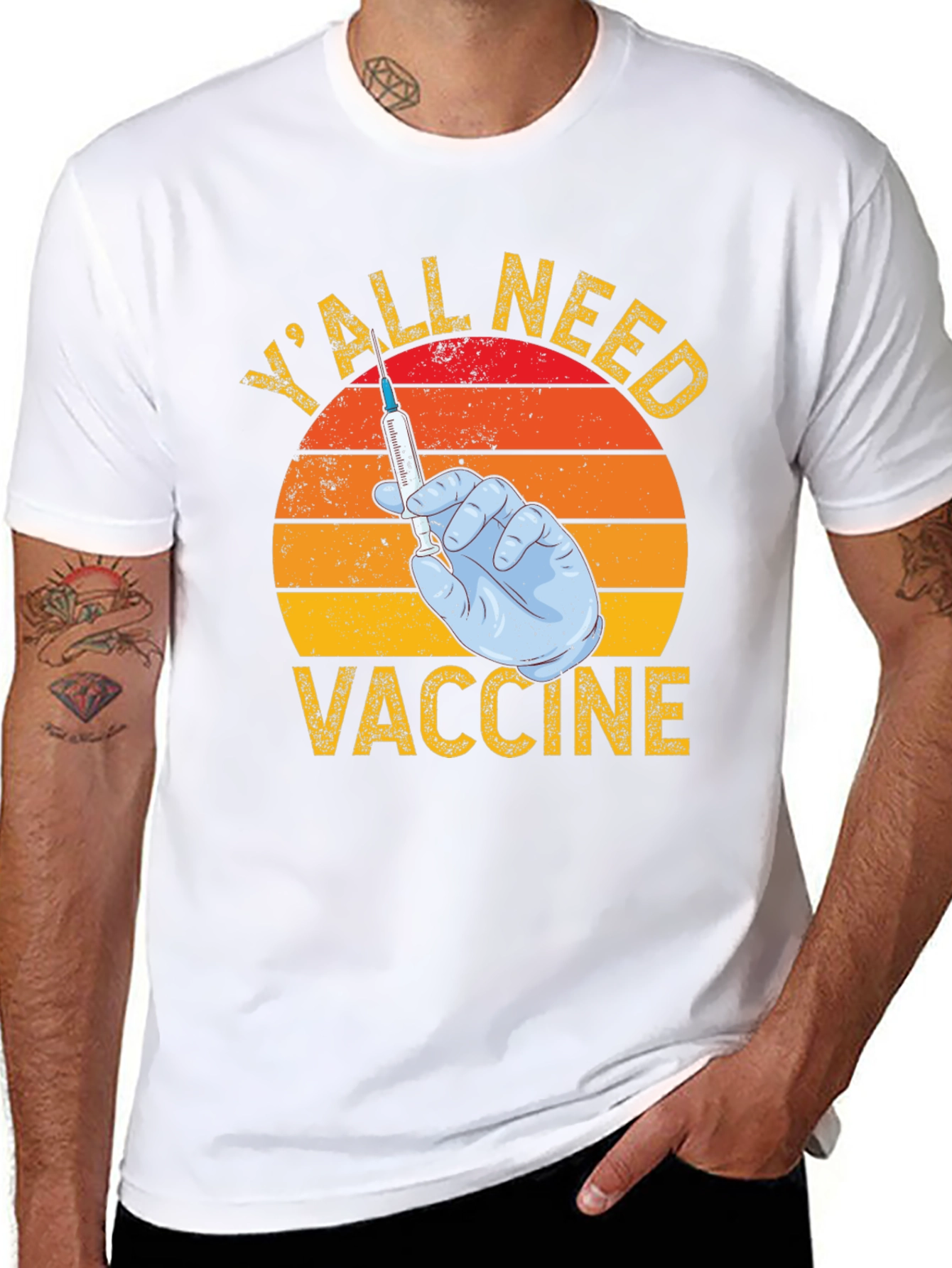 Yall Need Vaccine T-Shirt Funny Retro Style