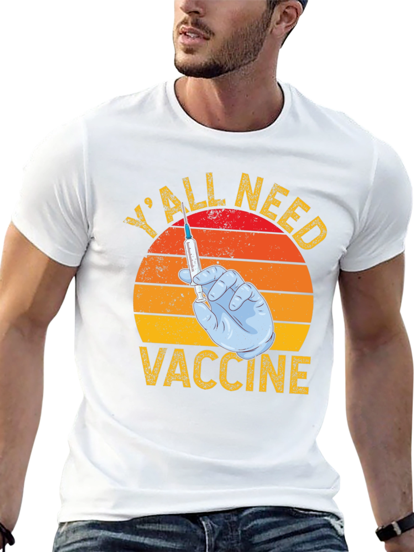 Yall Need Vaccine T-Shirt Funny Retro Style