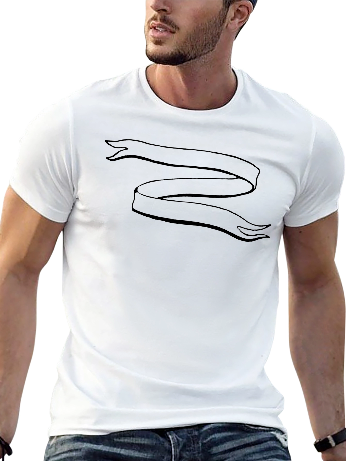 Black Ribbon Graphic Tee - Stylish Casual Wear