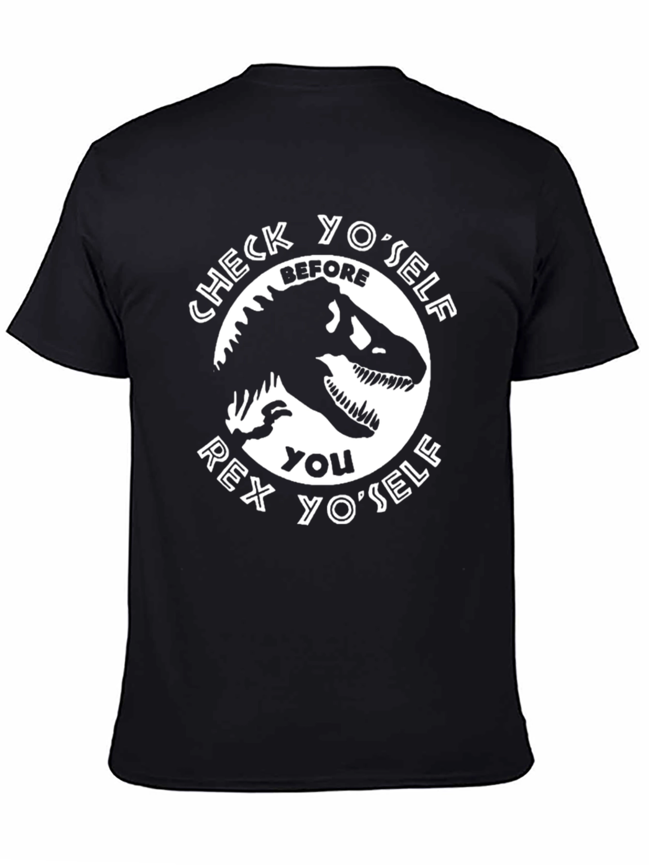 Check Yoself Rex Yoself Black T-Shirt