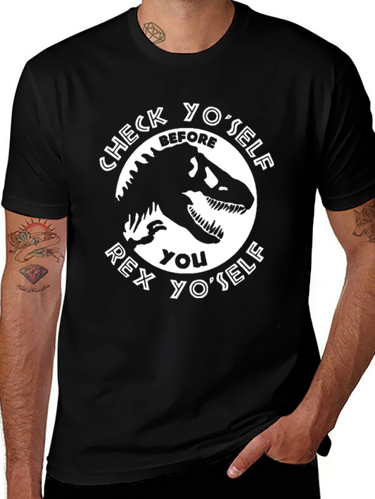 Check Yoself Rex Yoself Black T-Shirt