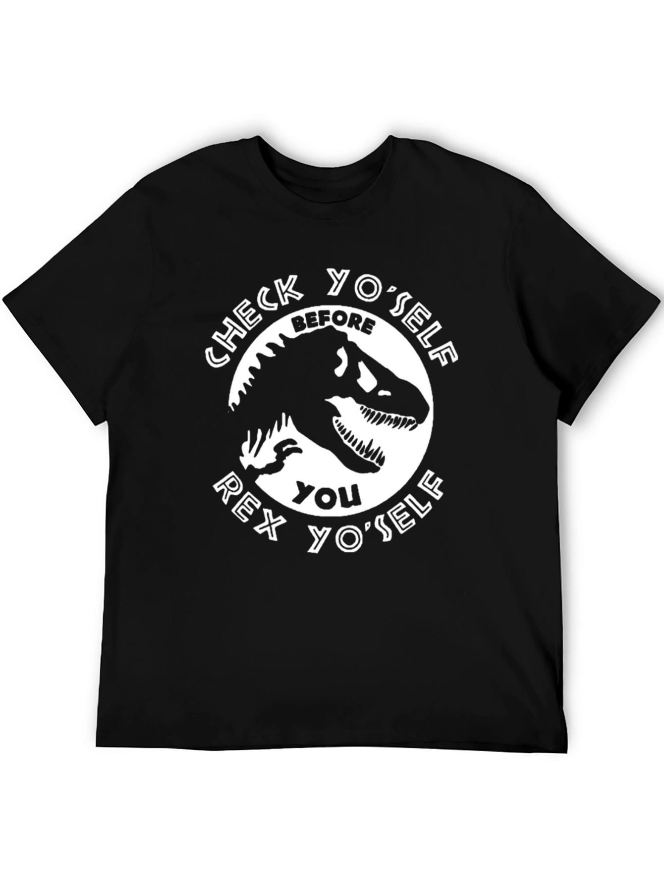 Check Yoself Rex Yoself Black T-Shirt