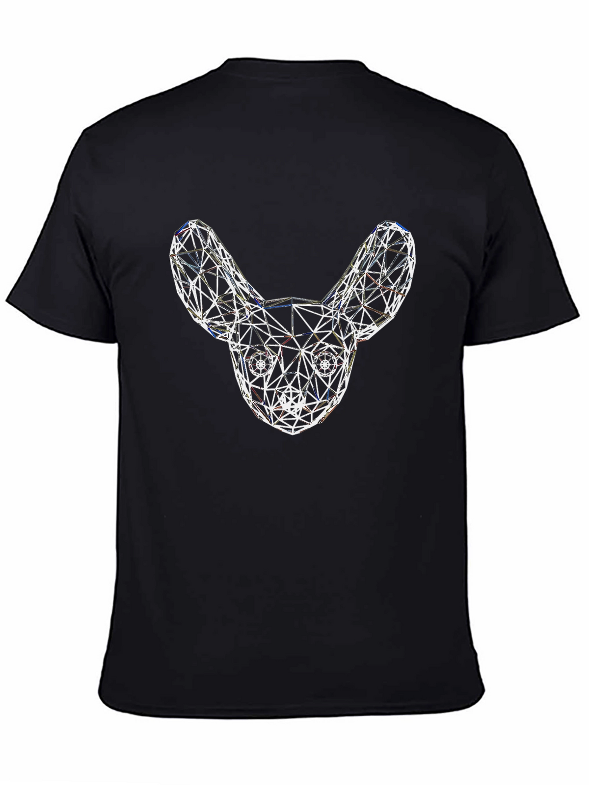 Geometric Dog Head Black T-Shirt