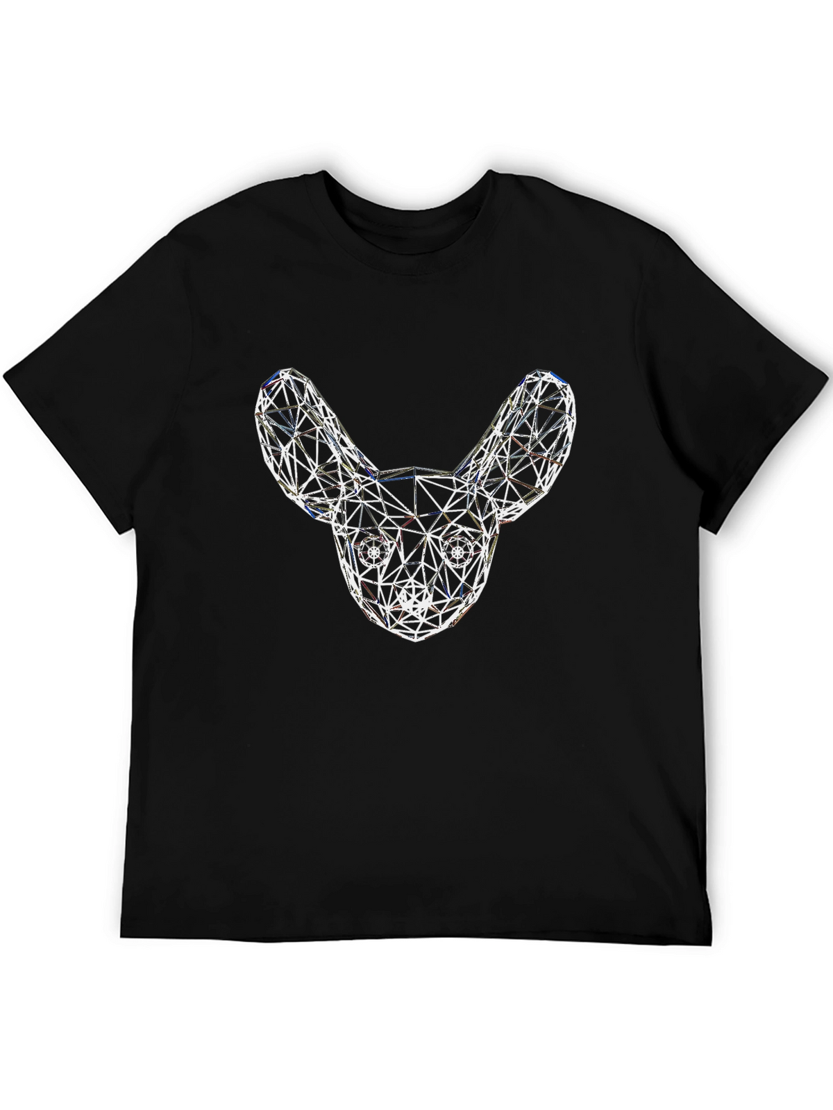 Geometric Dog Head Black T-Shirt
